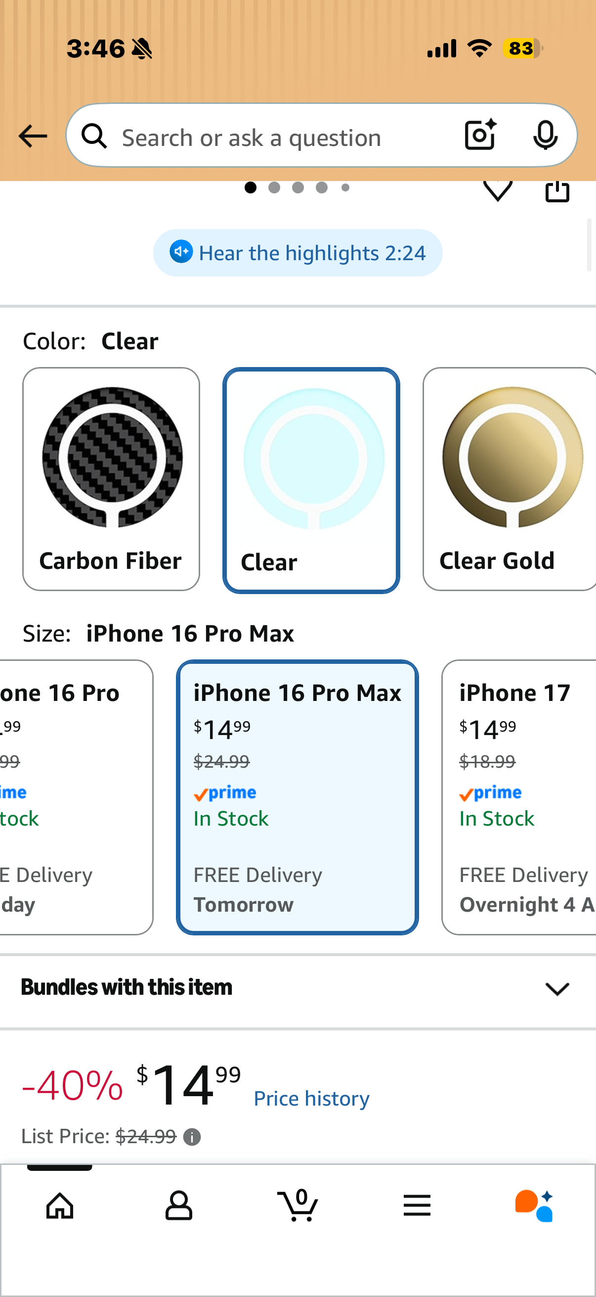 Spigen for iPhone 16 Pro Max Case, Ultra Hybrid MagFit [Anti-Yellowing] [Compatible with Magsafe] - Clear