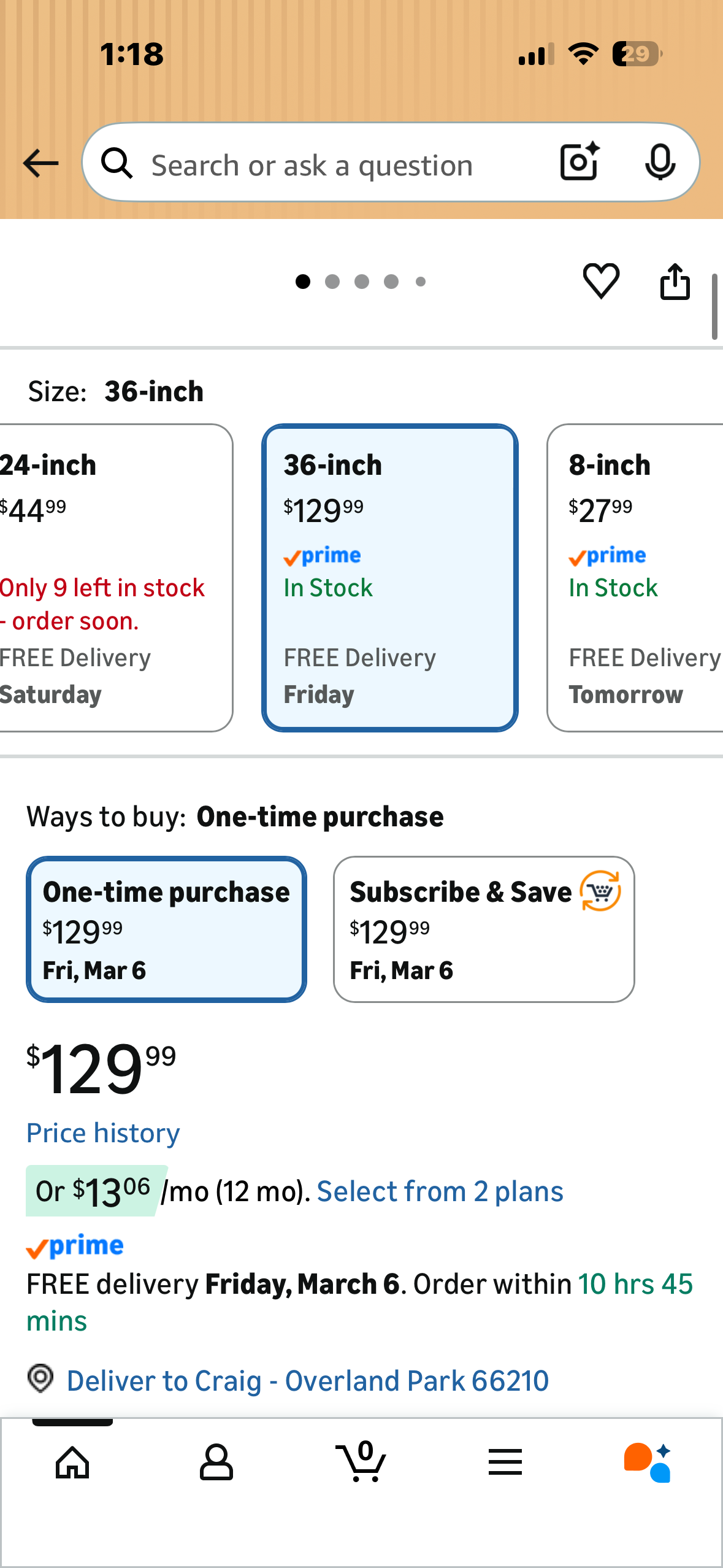 36” Diameter Round Gallery Depth 1-1/2" Profile Stretched Canvas - Acrylic Gesso Triple Primed 12-Ounce 100% Cotton Acid-Free, Stapled Back (O511)