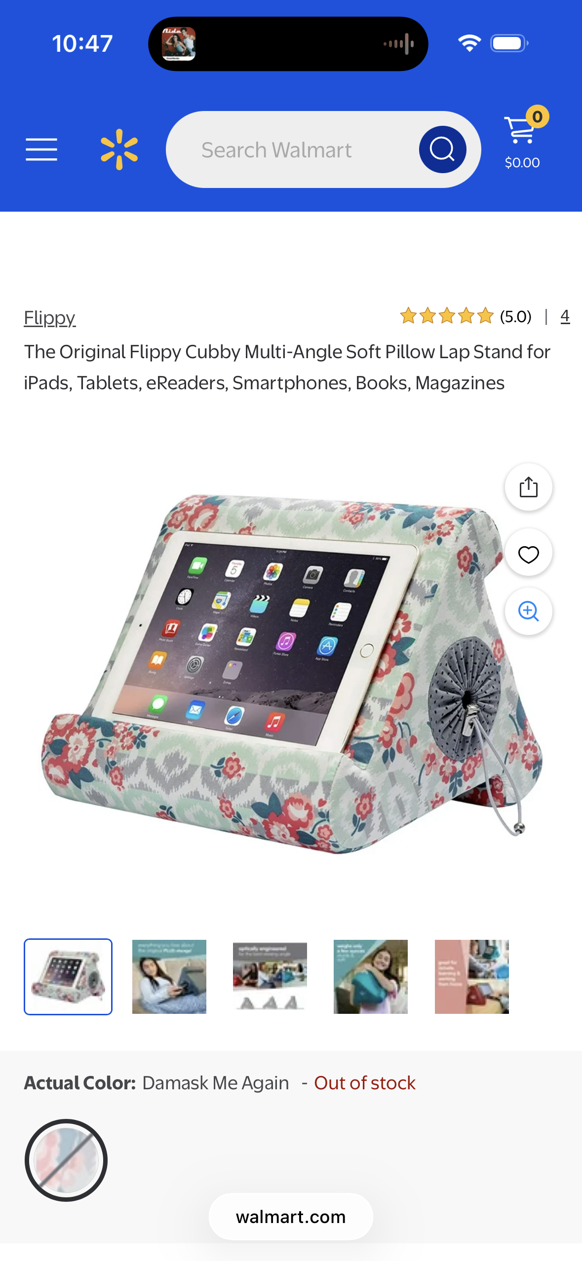 Flippy Tablet Stand with Cubby Storage and Multi-Angle Viewing for Home, Work & Travel. Our Tablet Holder Has Storage for Your All Your Personal Items. (Damask Me Again)