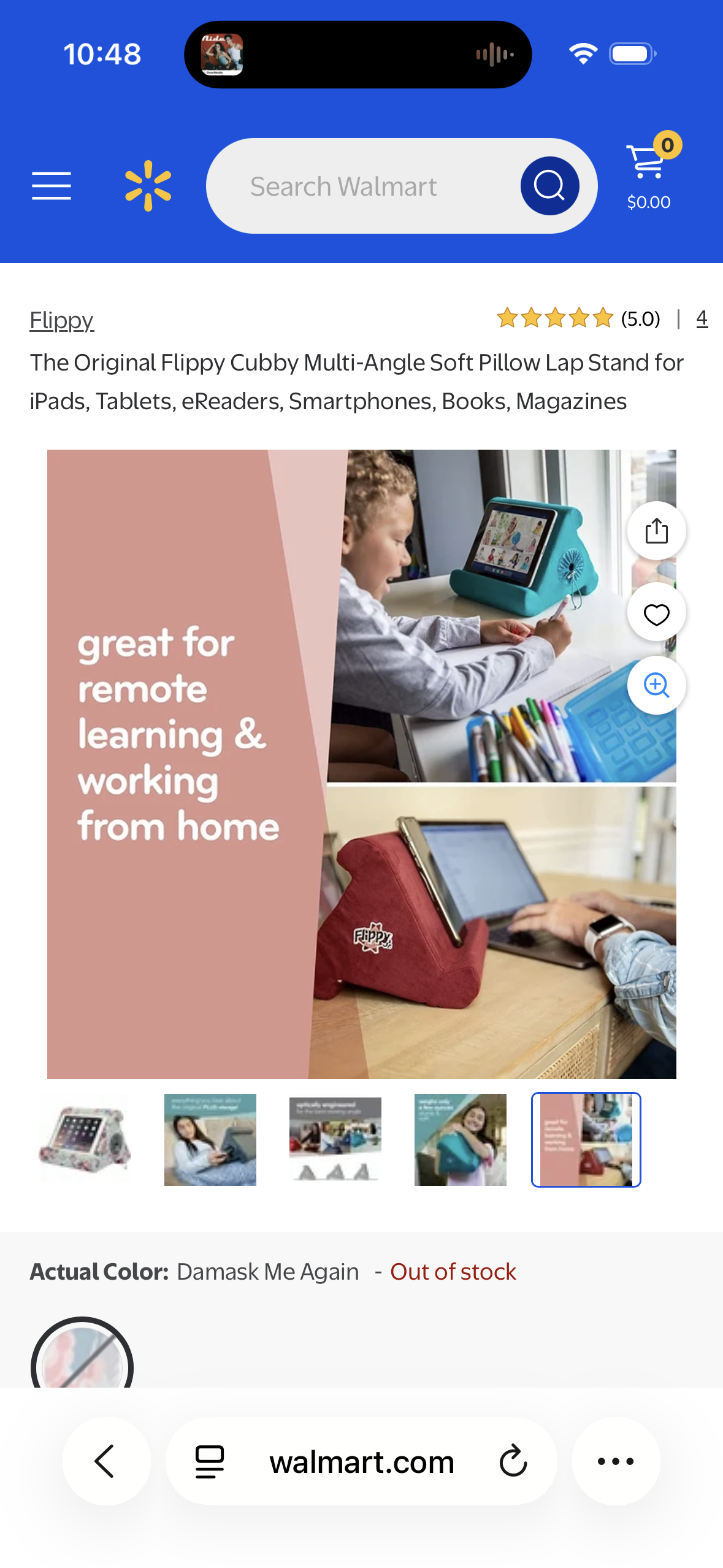 Flippy Tablet Stand with Cubby Storage and Multi-Angle Viewing for Home, Work & Travel. Our Tablet Holder Has Storage for Your All Your Personal Items. (Damask Me Again)