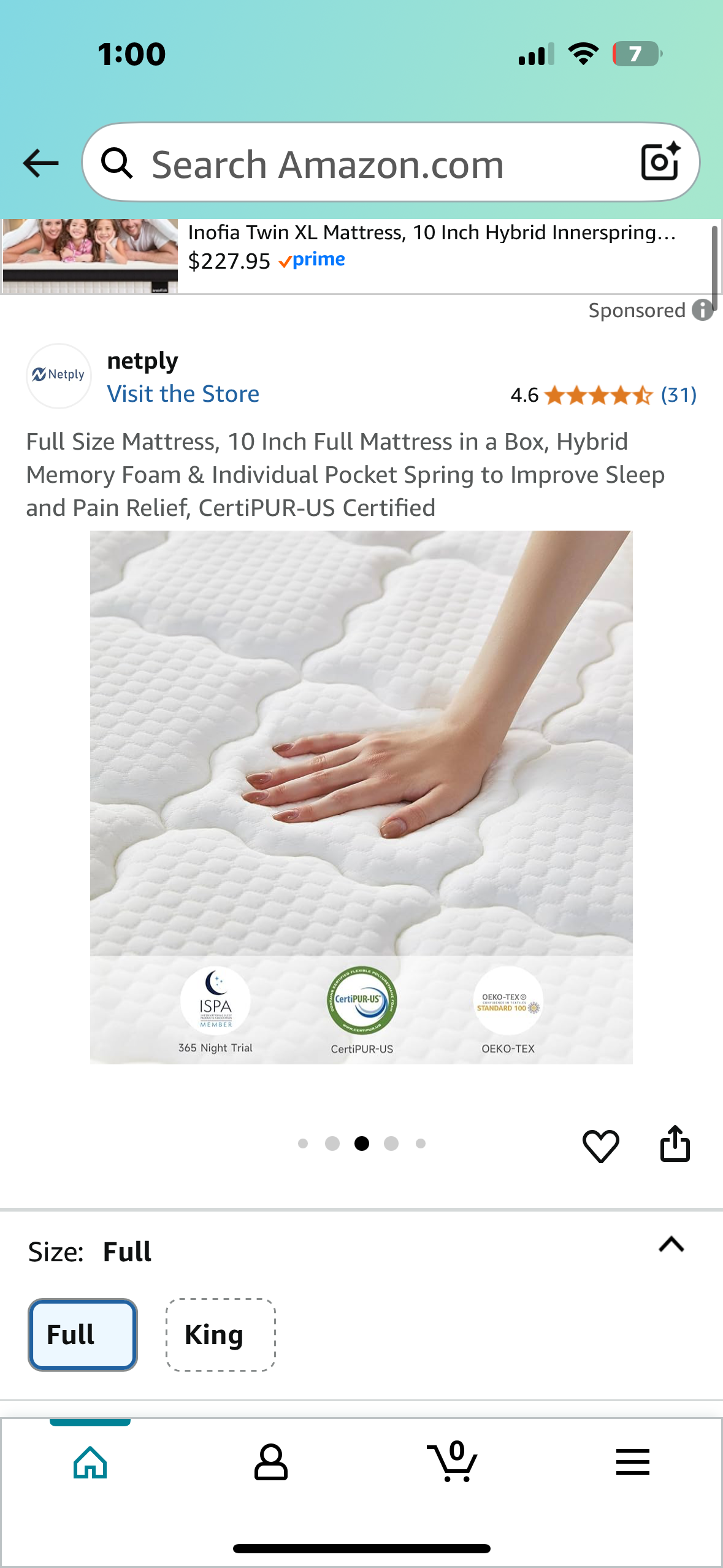 Full Size Mattress (B1063)