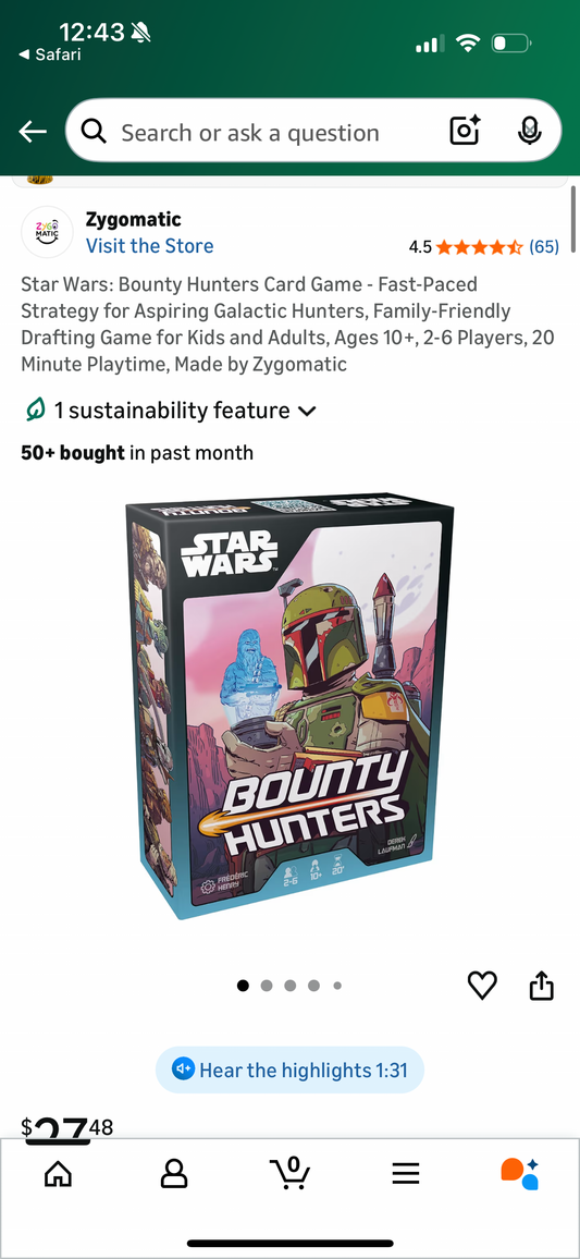 Star Wars: Bounty Hunters Card Game - Fast-Paced Strategy for Aspiring Galactic Hunters, Family-Friendly Drafting Game for Kids and Adults, Ages 10+, 2-6 Players, 20 Minute Playtime, Made by Zygomatic