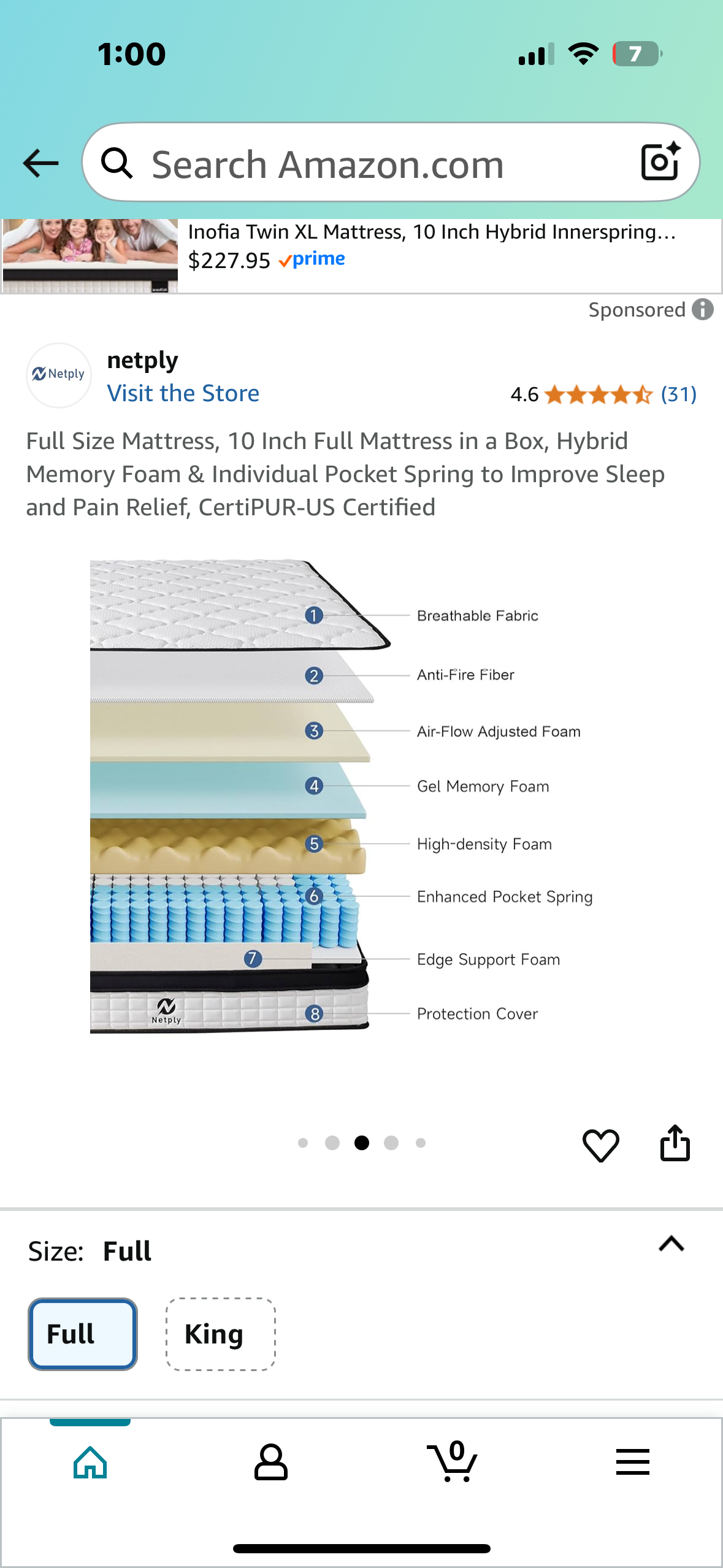 Full Size Mattress (B1063)