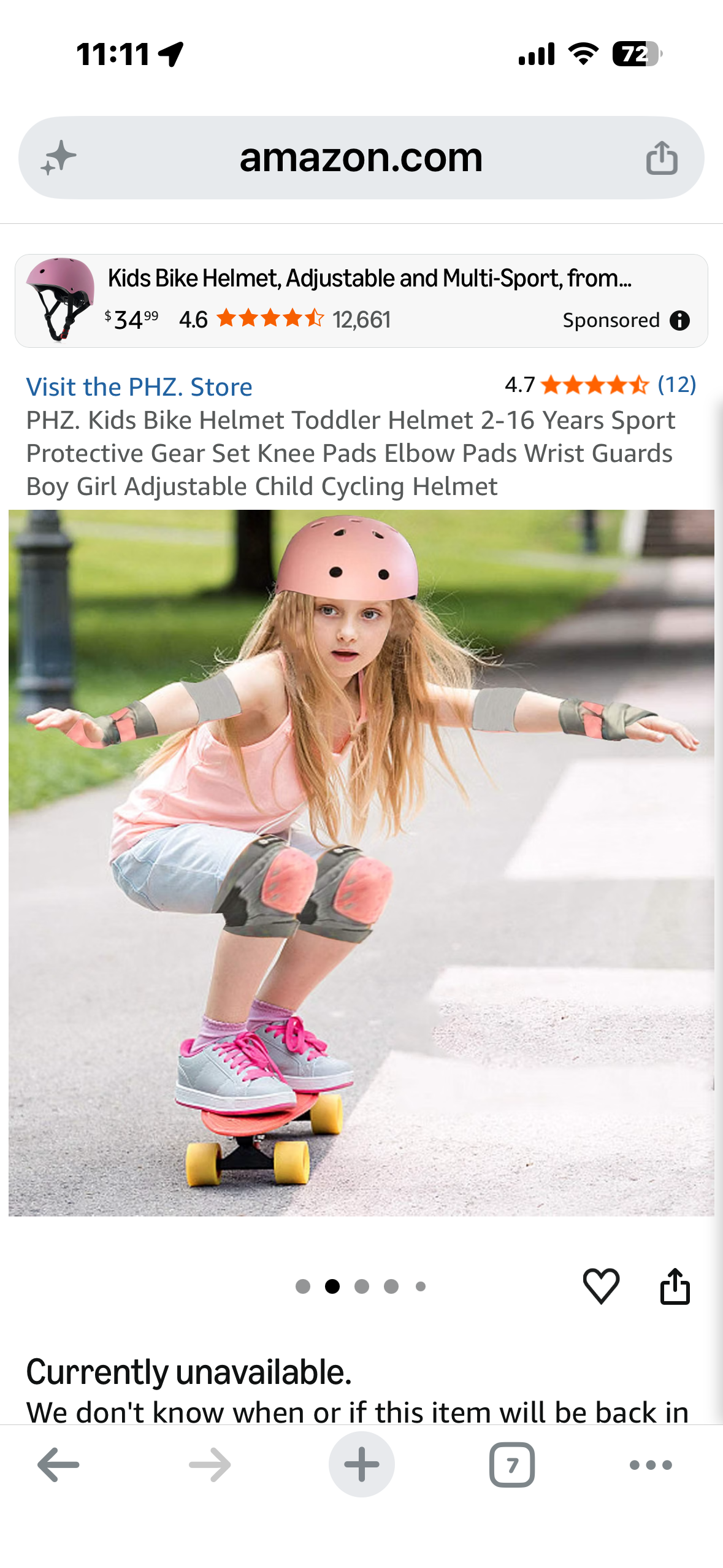 PHZ. Kids Bike Helmet Toddler Helmet 2-16 Years Sport Protective Gear Set Knee Pads Elbow Pads Wrist Guards Boy Girl Adjustable Child Cycling Helmet