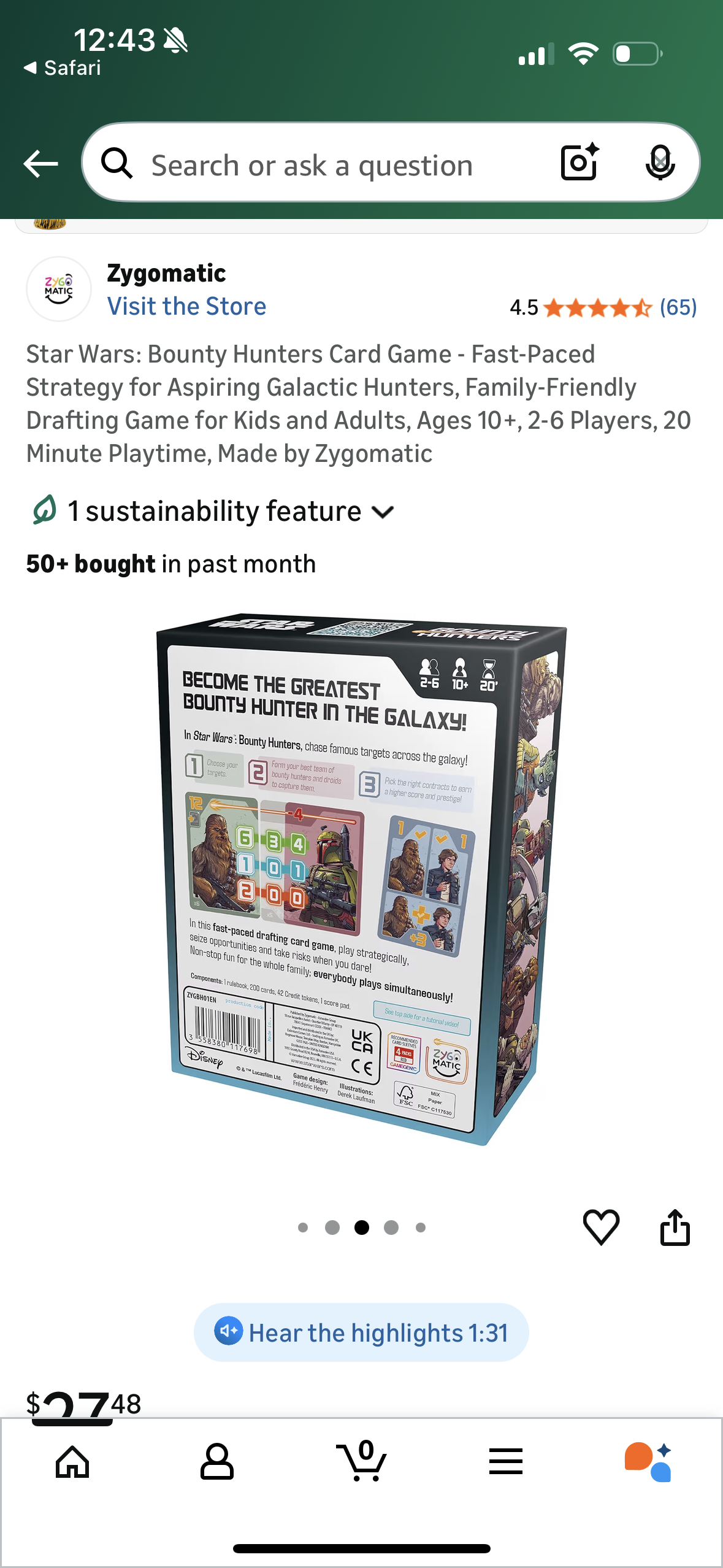 Star Wars: Bounty Hunters Card Game - Fast-Paced Strategy for Aspiring Galactic Hunters, Family-Friendly Drafting Game for Kids and Adults, Ages 10+, 2-6 Players, 20 Minute Playtime, Made by Zygomatic