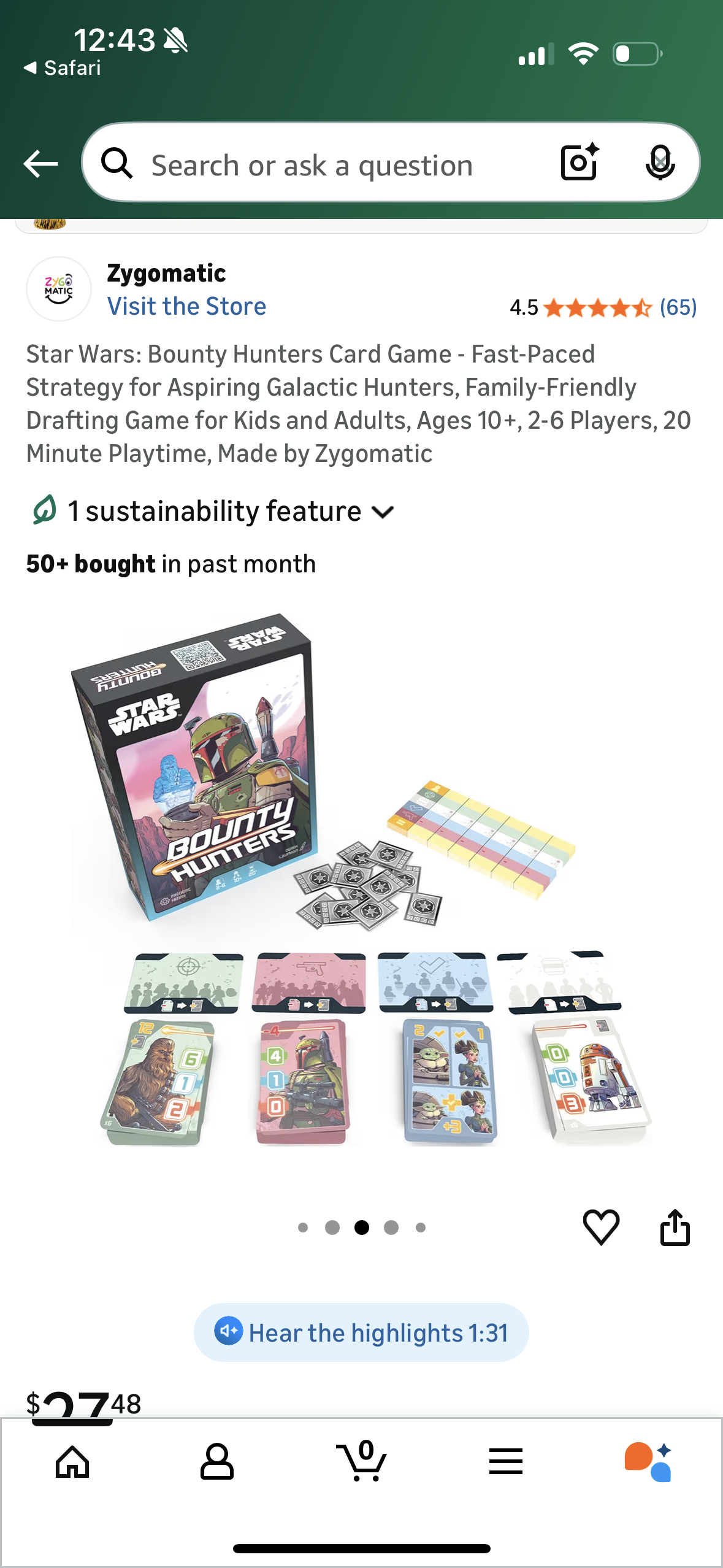 Star Wars: Bounty Hunters Card Game - Fast-Paced Strategy for Aspiring Galactic Hunters, Family-Friendly Drafting Game for Kids and Adults, Ages 10+, 2-6 Players, 20 Minute Playtime, Made by Zygomatic