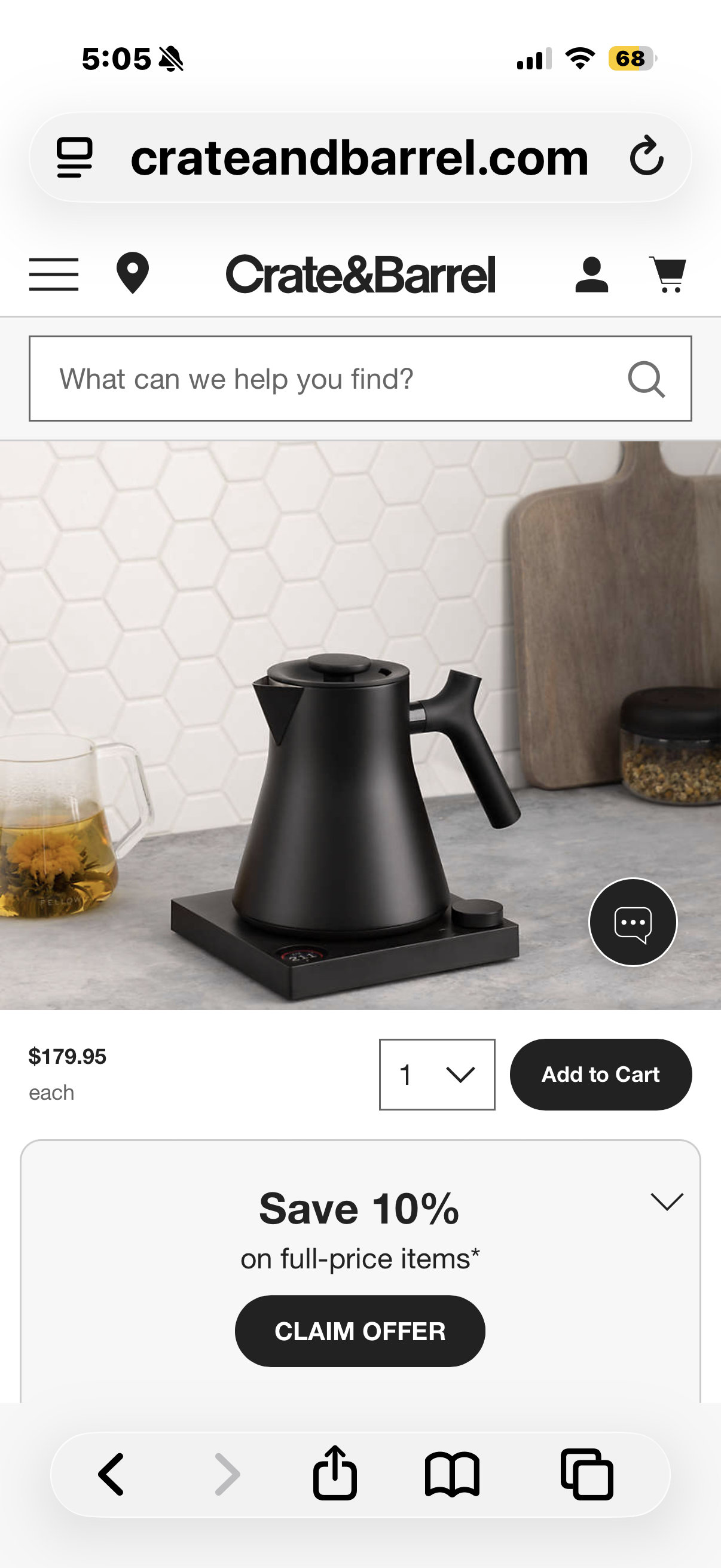 Fellow Corvo EKG Electric Tea Kettle - Electric Pour Over Coffee and Tea Pot - Quick Heating Electric Kettles for Boiling Water - Temperature Control and Built-In Brew Timer-Matte Black-0.9 Liter