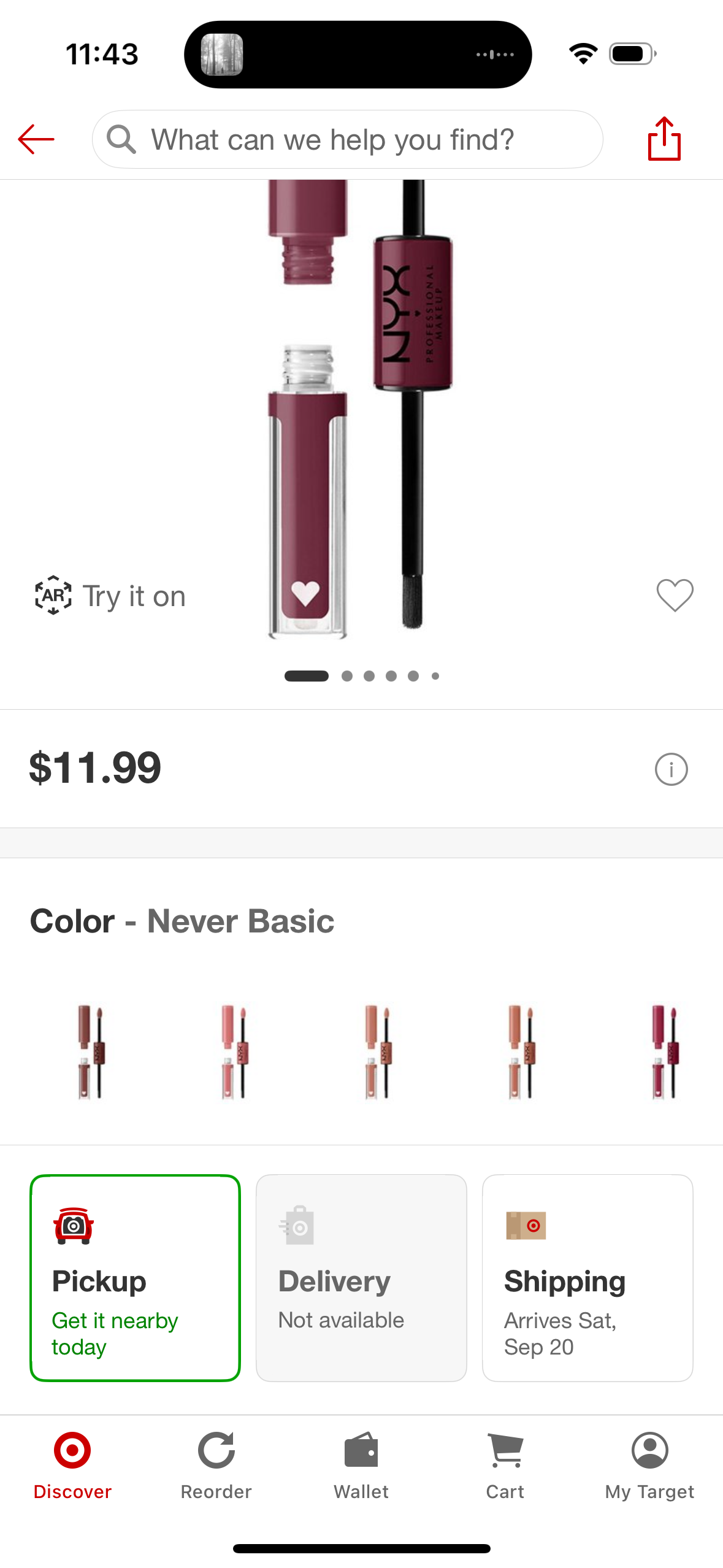 NYX Professional Makeup Shine Loud Vegan High Shine Long-Lasting Liquid Lipstick - Never Basic - 0.27 fl oz