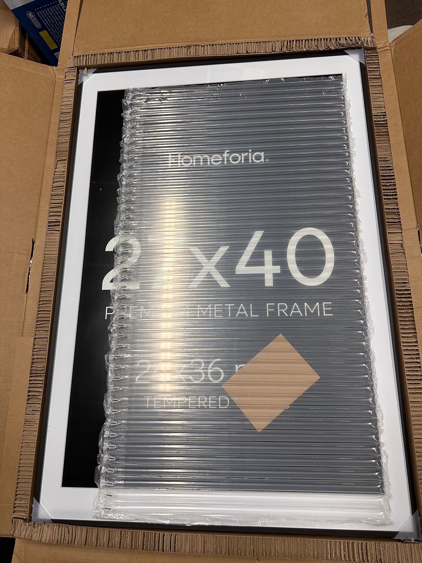 Homeforia 27x40 inch Frame, High End Metal Frame with Mat, Tempered Glass, Wall Kit, Set of 1 (L991)
