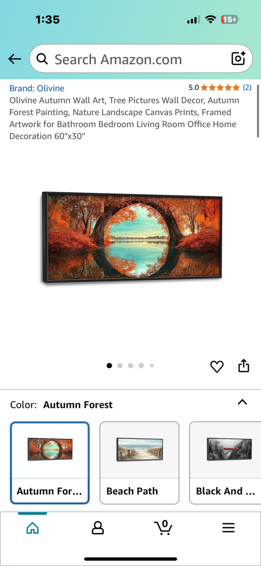 Olivine Autumn Wall Art, Autumn Forest Painting, Nature Landscape Canvas Print, Framed Artwork for Bedroom, Living Room, Office, Home Decoration 60"x30" (L992)
