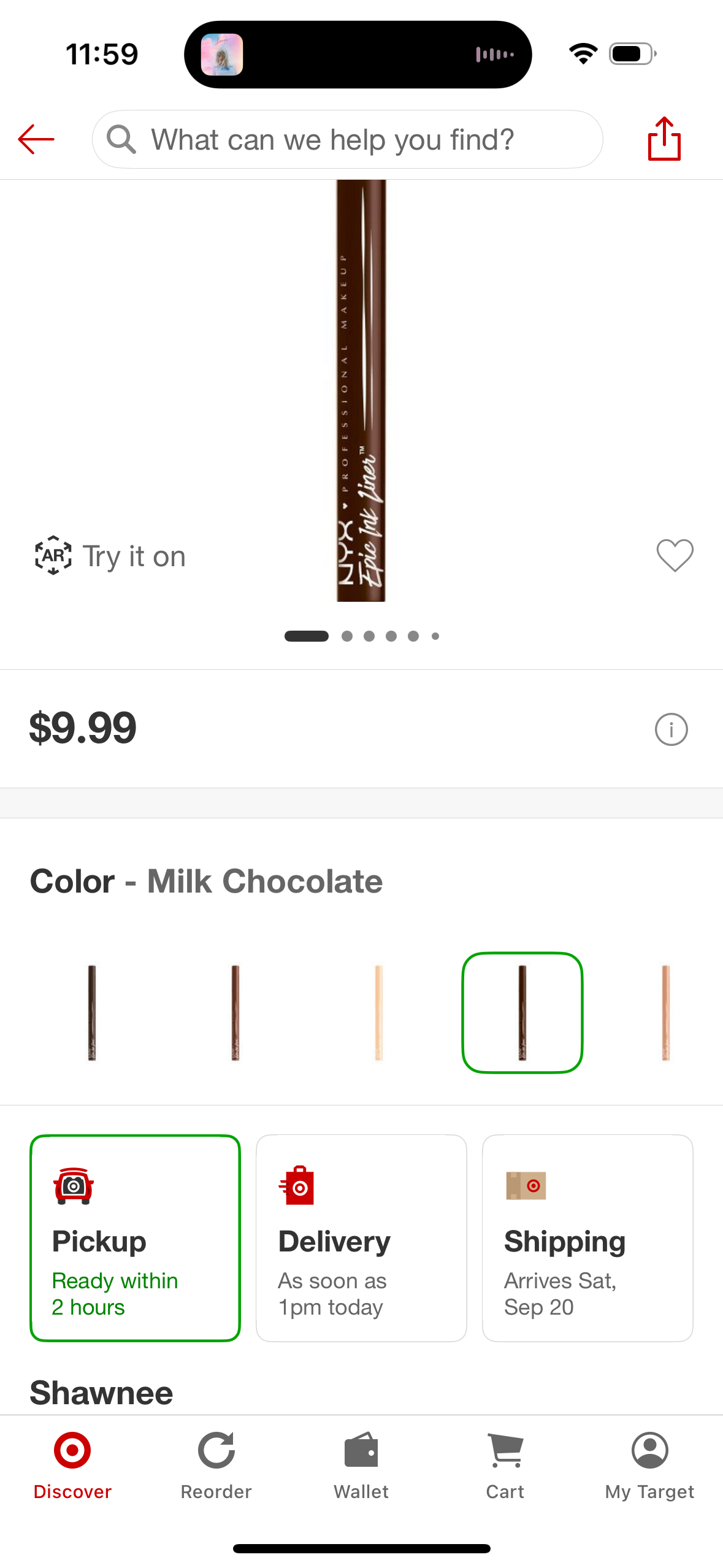 NYX Professional Makeup Epic Ink Liner - Milk Chocolate - 0.02 fl oz