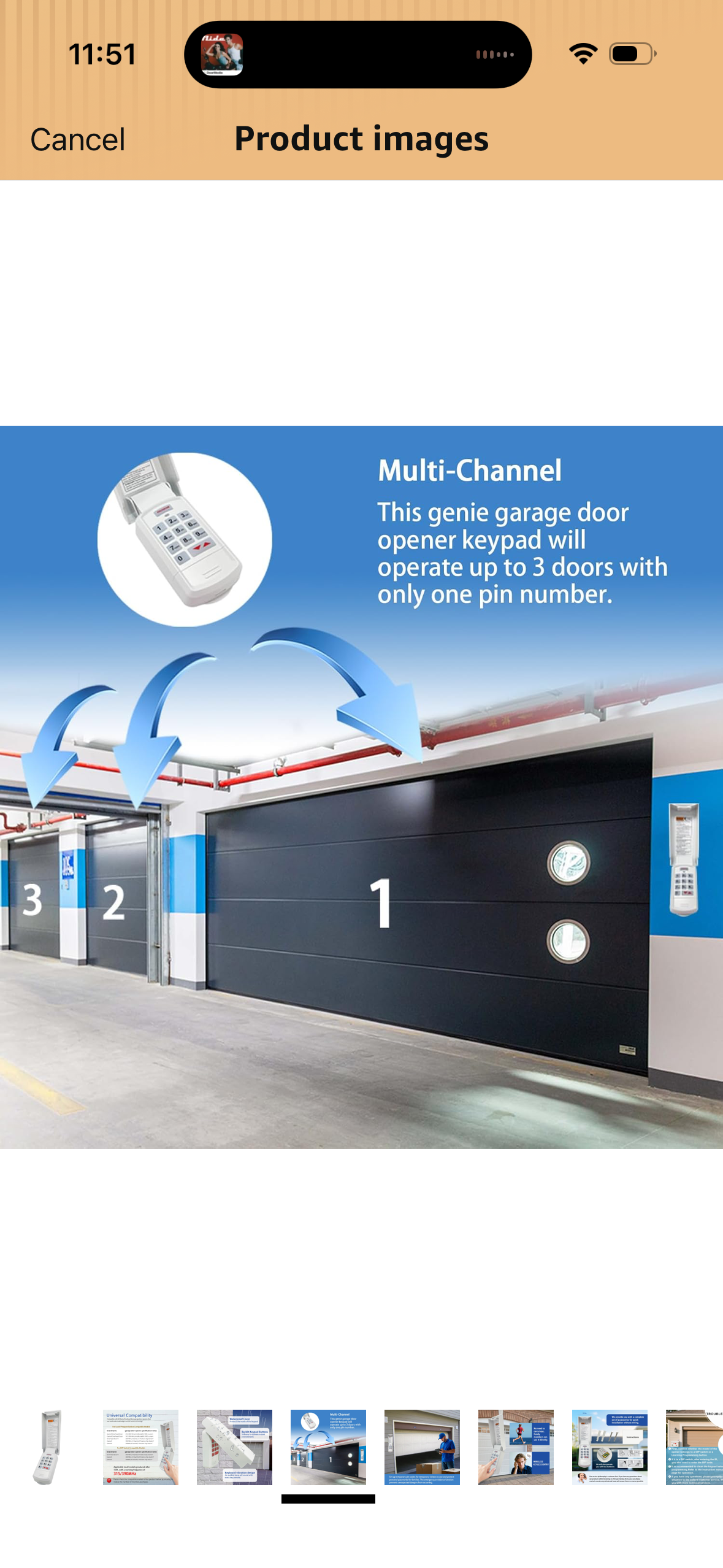 Genie Garage Door Opener Keypad Compatible with All Genie Intellicode Overhead Door Codedodger and Dip Switch Opener for 1995-Current Models 315/390MHZ Wireless Keyless Keypad Replacement