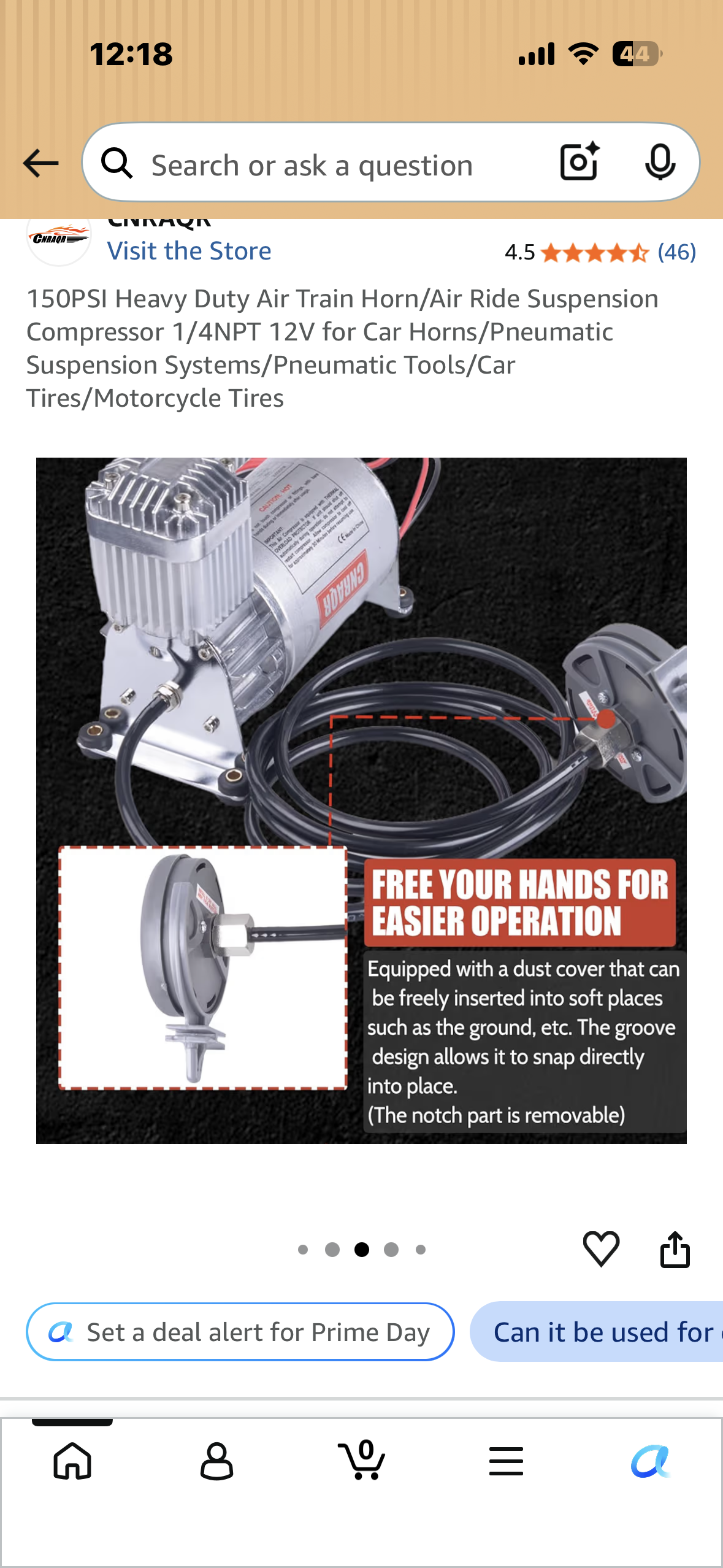 150PSI Heavy Duty Air Train Horn/Air Ride Suspension Compressor, 1/4NPT 12V for Car Horns/Pneumatic Suspension Systems/Pneumatic Tools/Car Tires/Motorcycle Tires