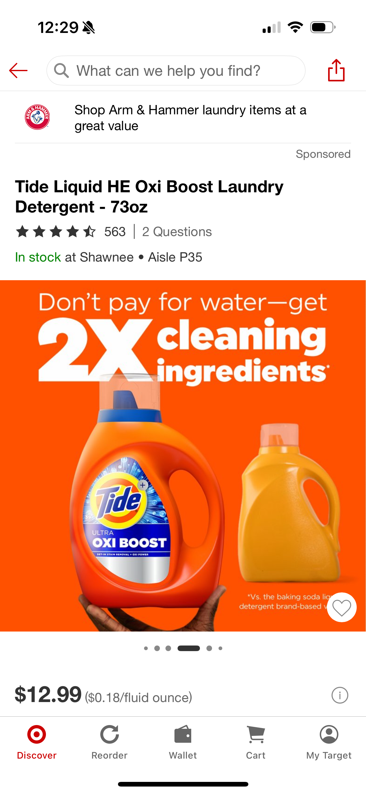 Tide Liquid HE Oxi Boost Laundry Detergent - 73oz