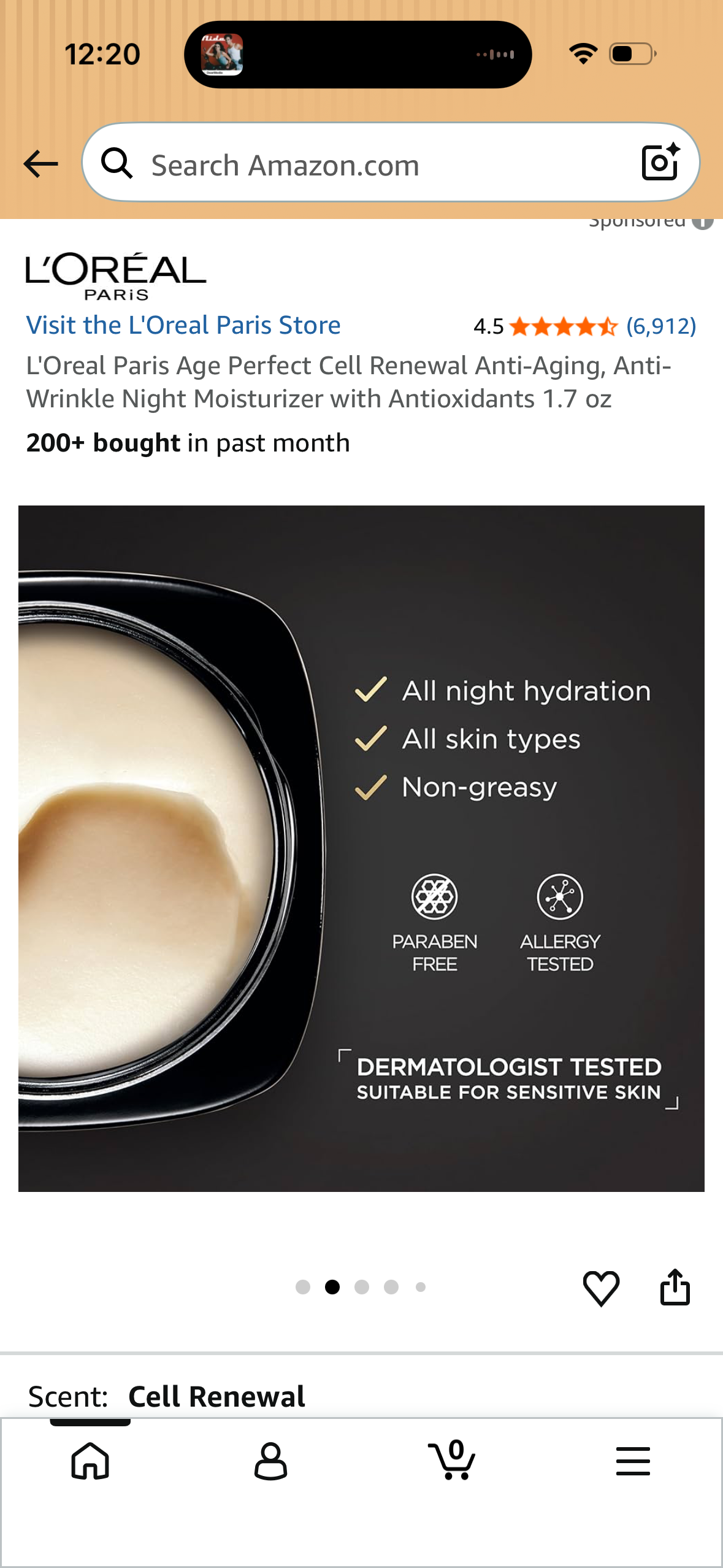 L'Oreal Paris Age Perfect Cell Renewal Anti-Aging, Anti-Wrinkle Night Moisturizer with Antioxidants 1.7 oz