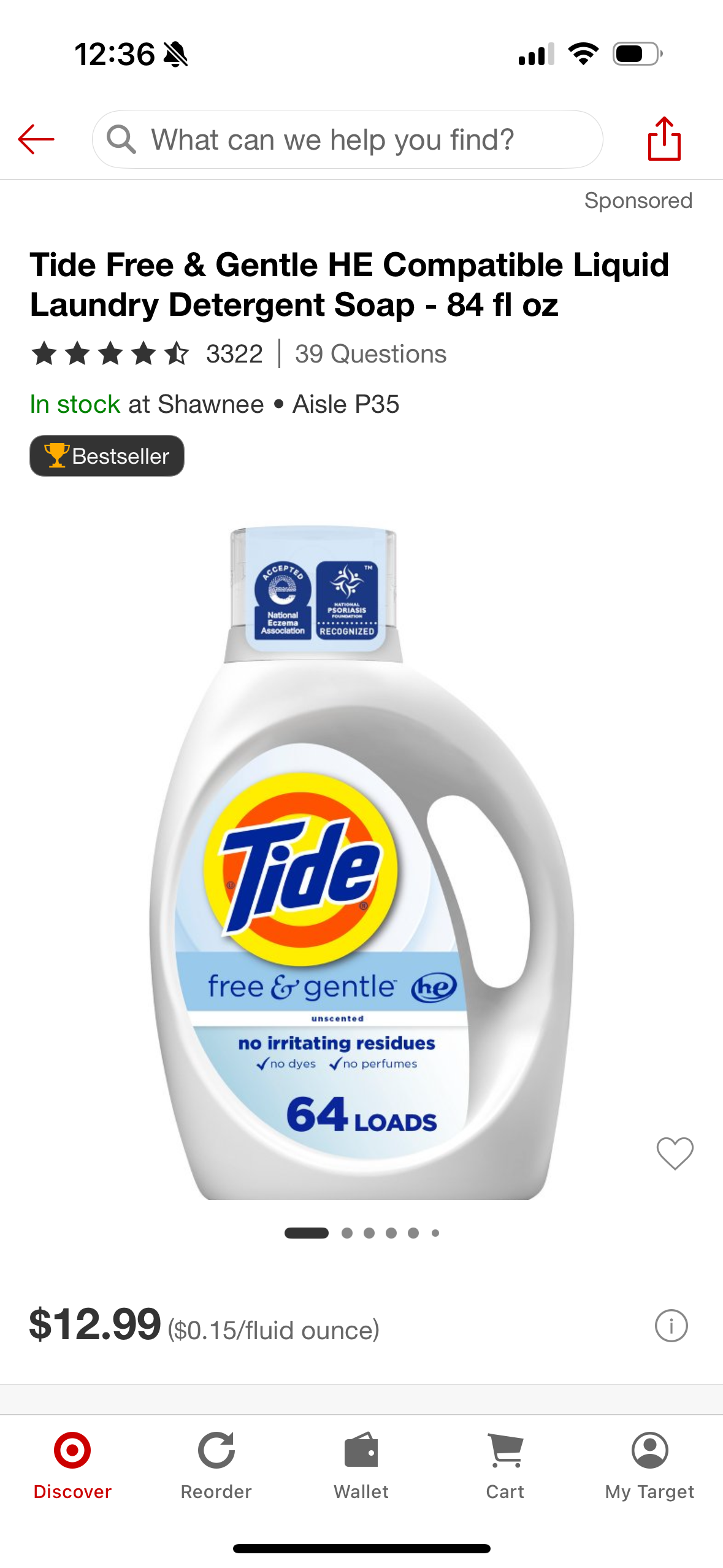 Tide Free & Gentle HE Compatible Liquid Laundry Detergent Soap - 84 fl oz
