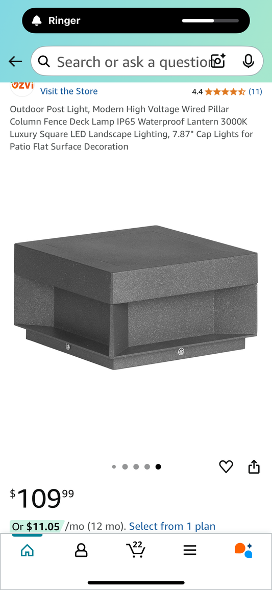 New - 7.87" Cap Light for Patio or Flat Surface Decoration, Outdoor Post Light, Modern Wired Pillar Deck Lamp, IP65 Waterproof Lantern 3000K, Luxury Square LED Landscape Lighting,(L903)