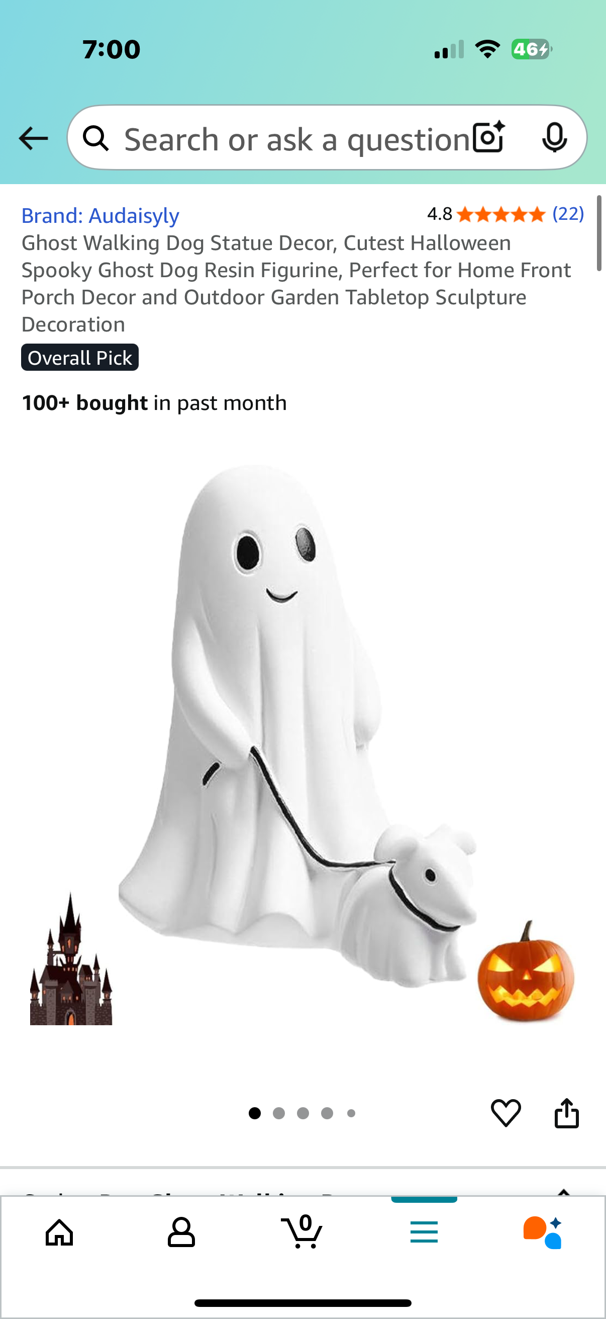 Ghost Walking Dog Statue Decor, Cutest Halloween Spooky Ghost Dog Resin Figurine, Perfect for Home Front Porch Decor and Outdoor Garden Tabletop Sculpture Decoration