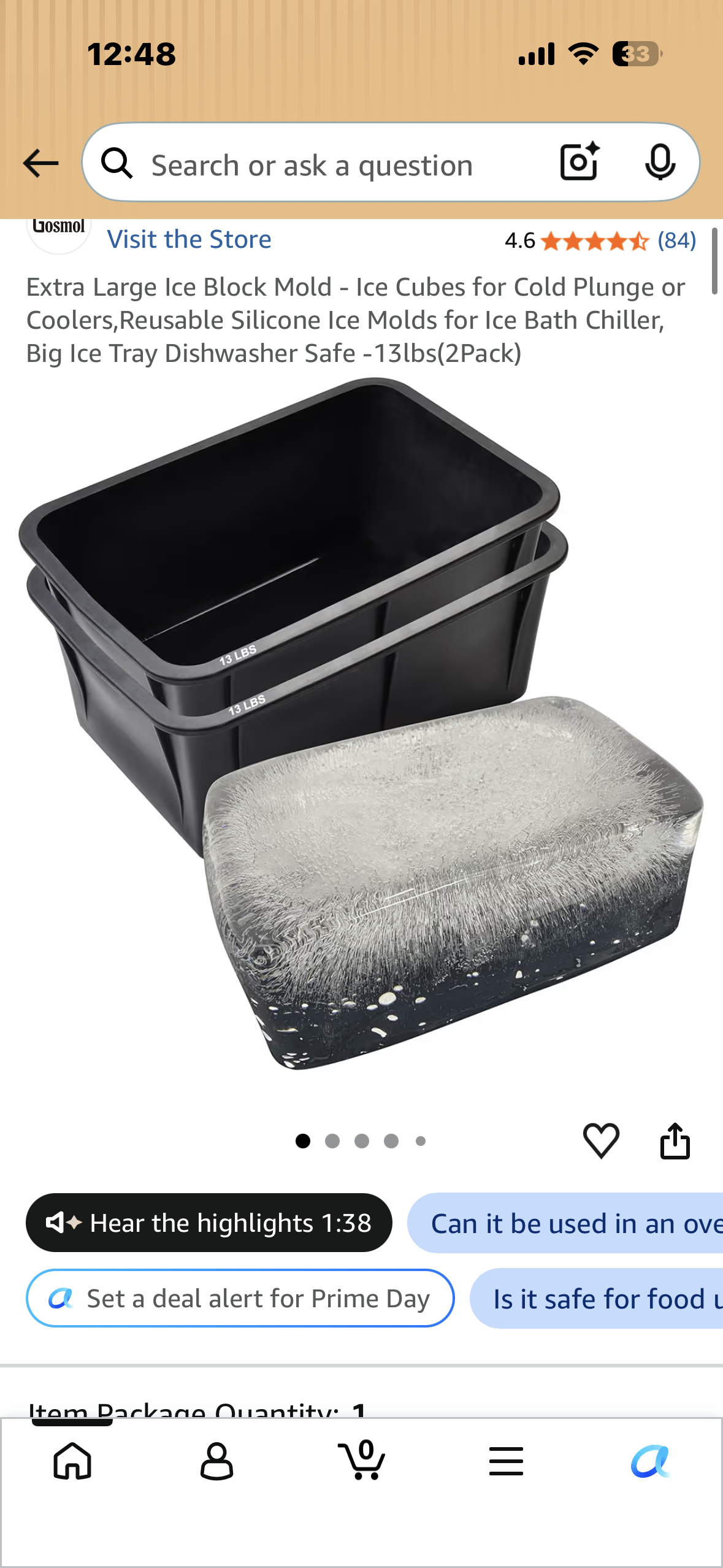 Extra Large Ice Block Mold - Ice Cubes for Cold Plunge or Coolers, Reusable Silicone Ice Molds for Ice Bath Chiller, Big Ice Tray, Dishwasher Safe -13lbs(2Pack)
