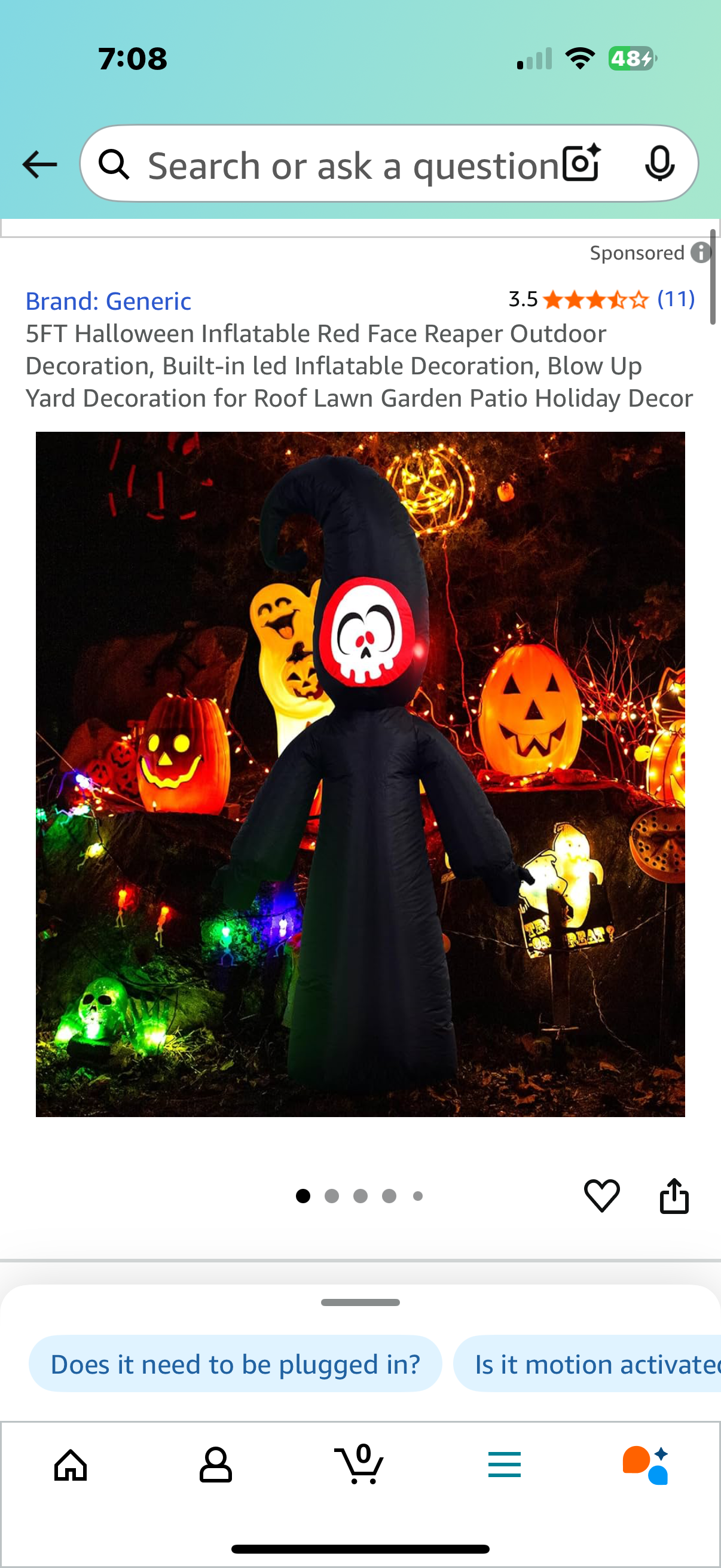 5FT Halloween Inflatable Red Face Reaper Outdoor Decoration, Built-in led Inflatable Decoration, Blow Up Yard Decoration for Roof Lawn Garden Patio Holiday Decor