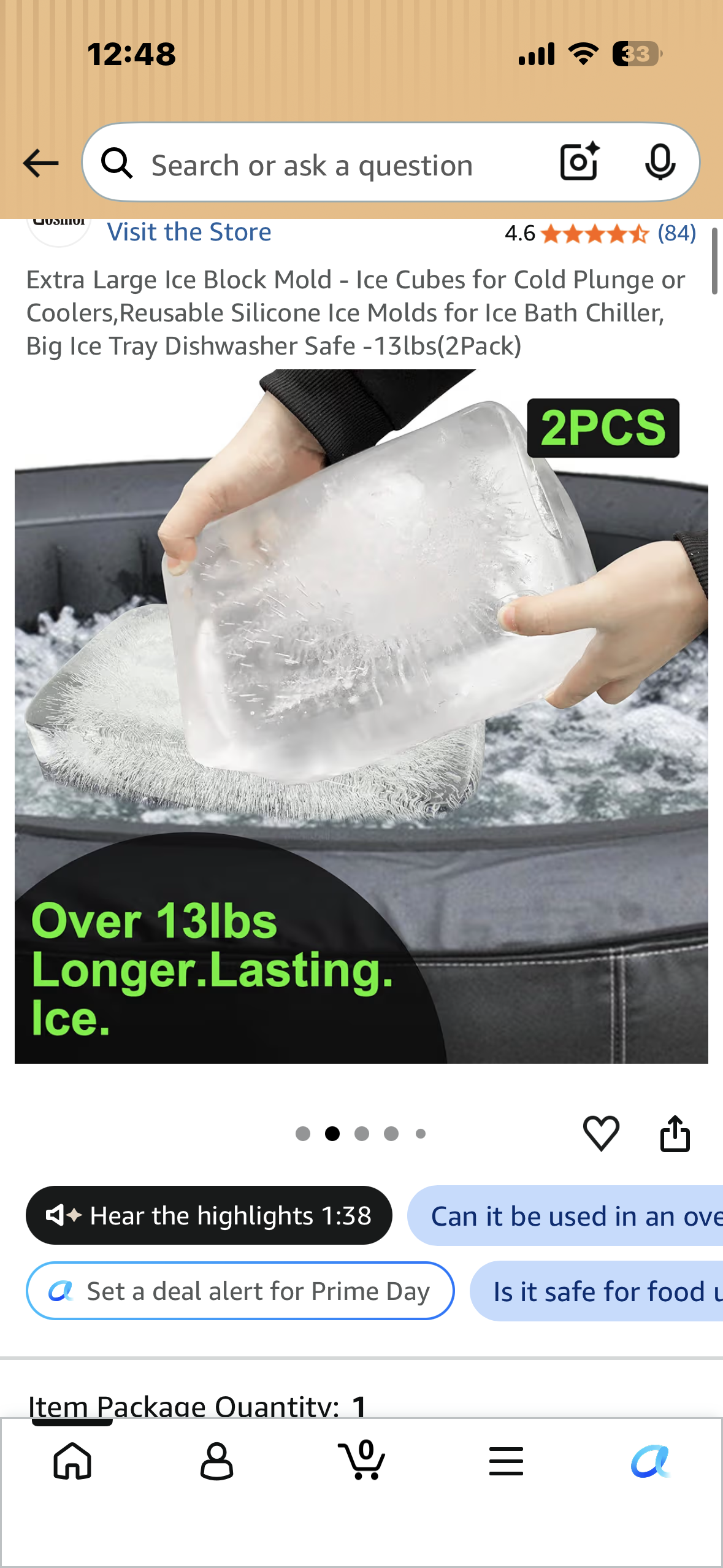 Extra Large Ice Block Mold - Ice Cubes for Cold Plunge or Coolers, Reusable Silicone Ice Molds for Ice Bath Chiller, Big Ice Tray, Dishwasher Safe -13lbs(2Pack)