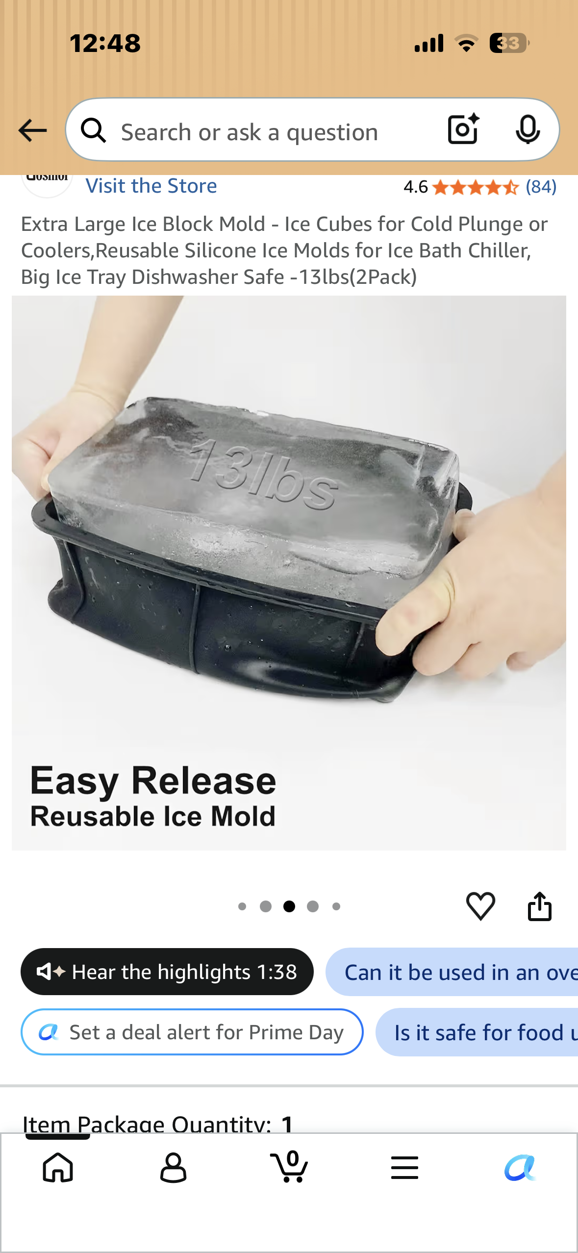 Extra Large Ice Block Mold - Ice Cubes for Cold Plunge or Coolers, Reusable Silicone Ice Molds for Ice Bath Chiller, Big Ice Tray, Dishwasher Safe -13lbs(2Pack)