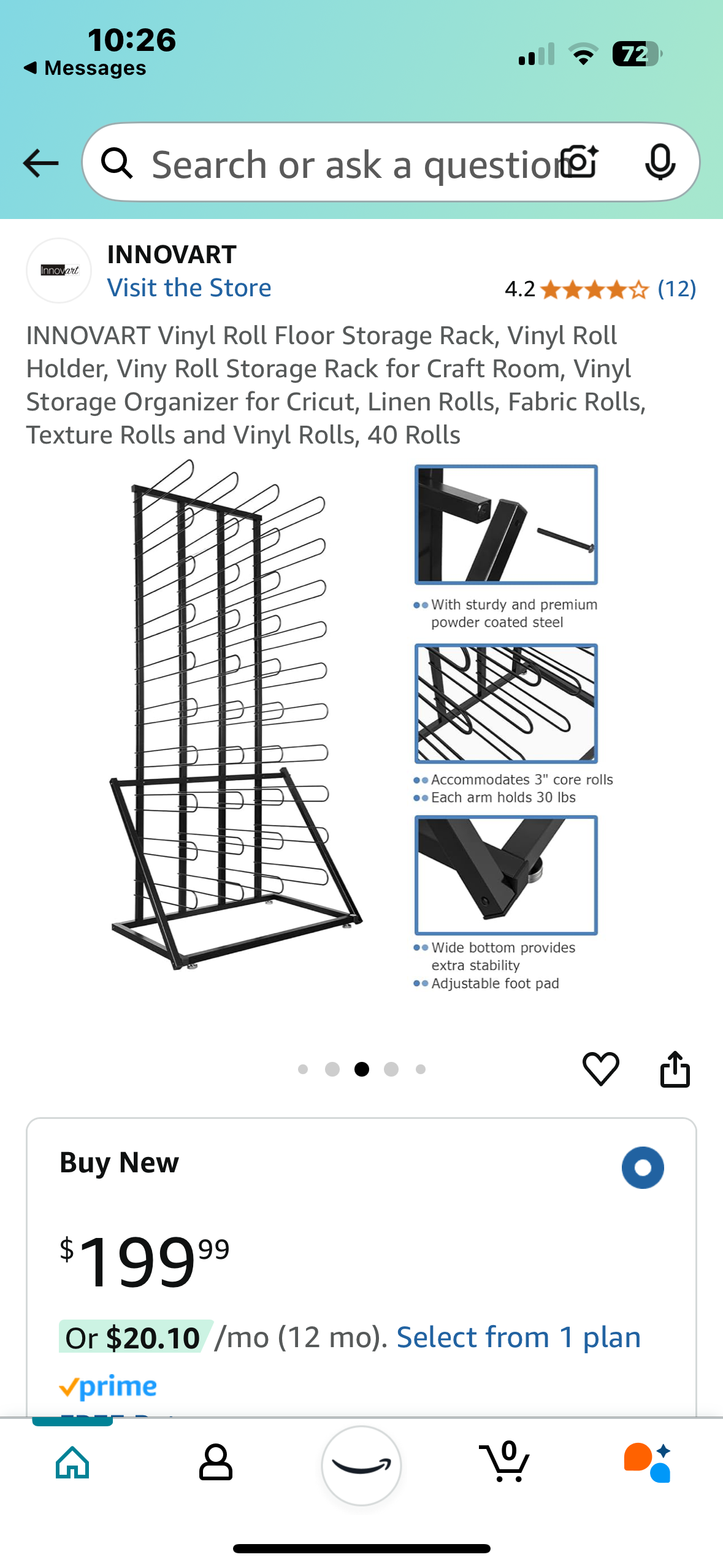 New - Vinyl Roll Storage Rack (O319)