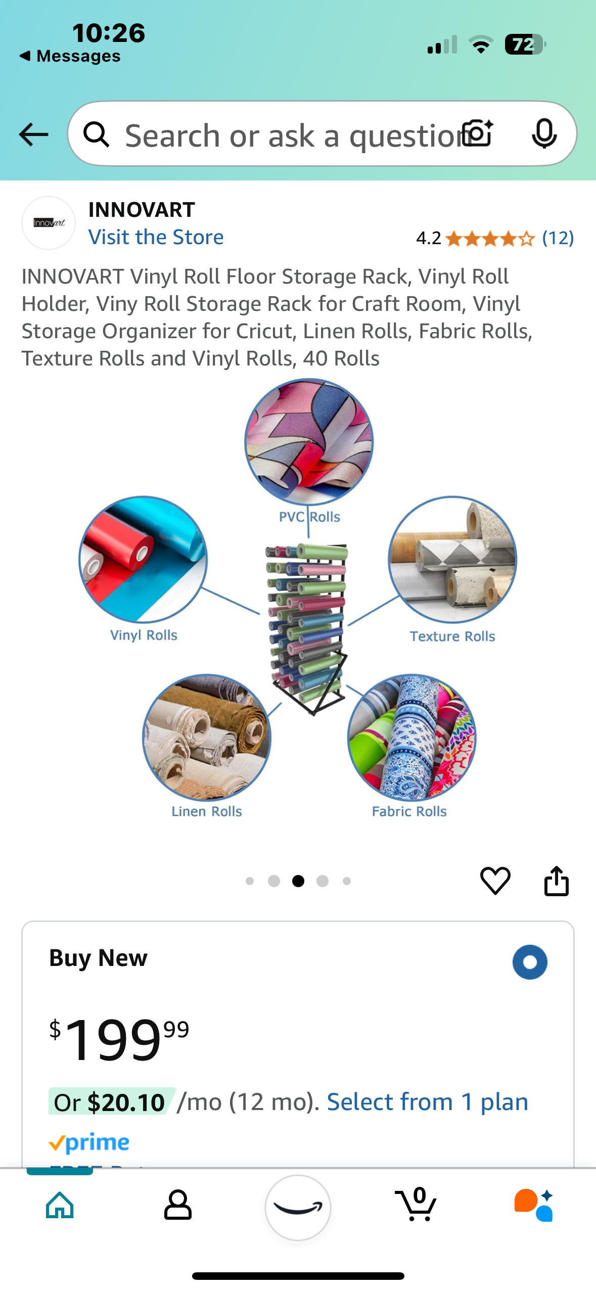 New - Vinyl Roll Storage Rack (O319)