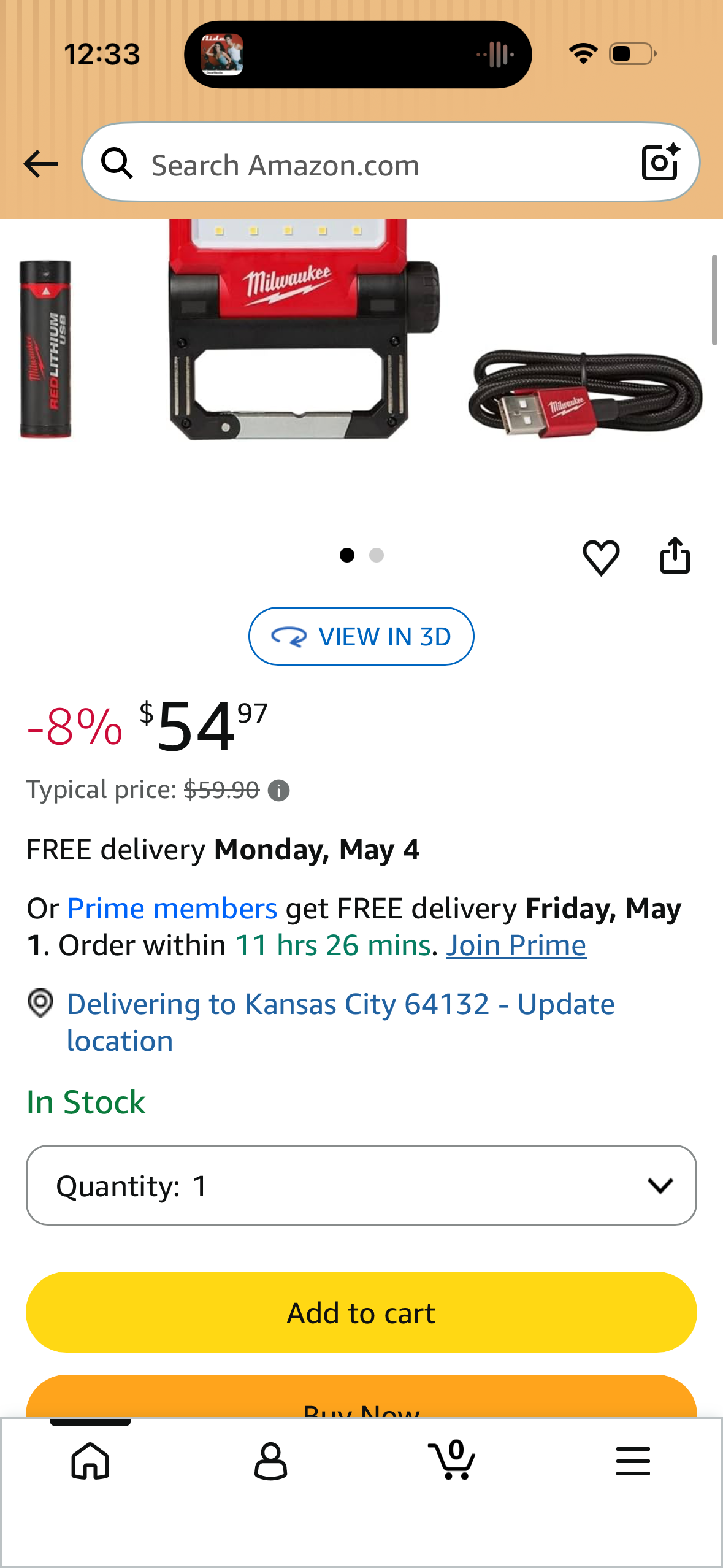 Milwaukee USB Rechargeable Rover Pivoting Flood Flight
