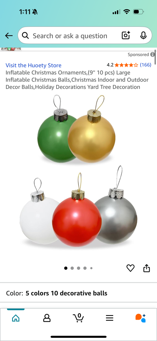 Inflatable Christmas Ornaments,(9'' 10 pcs) Large Inflatable Christmas Balls,Christmas Indoor and Outdoor Decor Balls,Holiday Decorations Yard Tree Decoration