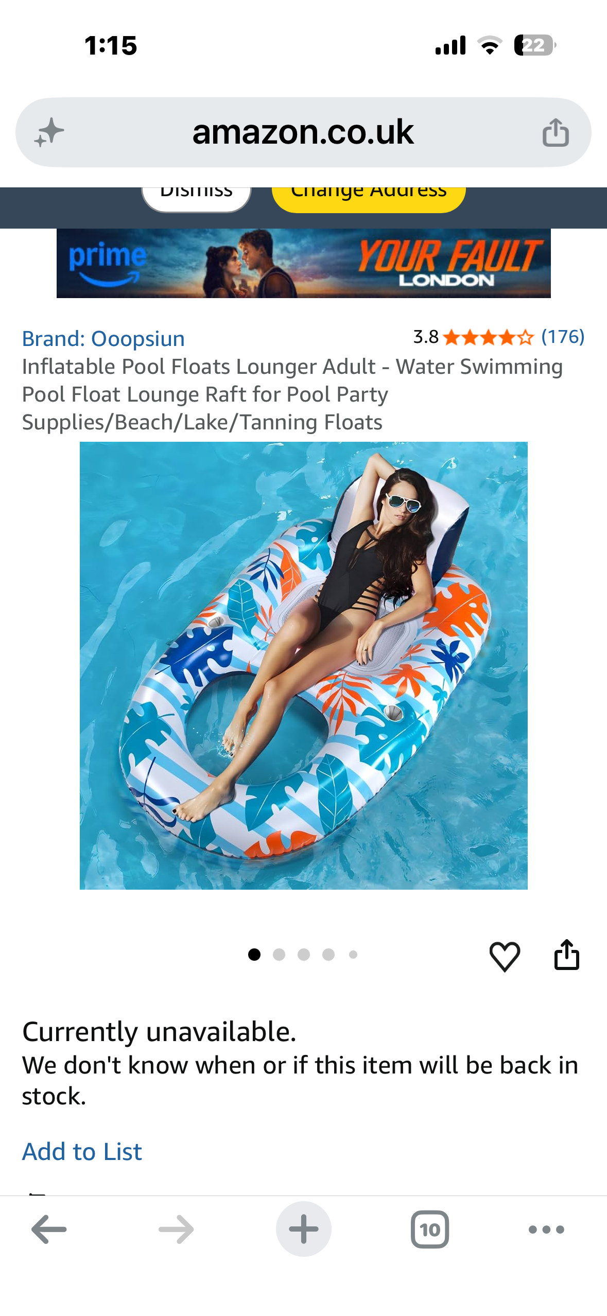 Inflatable Pool Floats Lounger Adult - Water Swimming Pool Float Lounge Raft for Pool Party Supplies/Beach/Lake/Tanning Floats