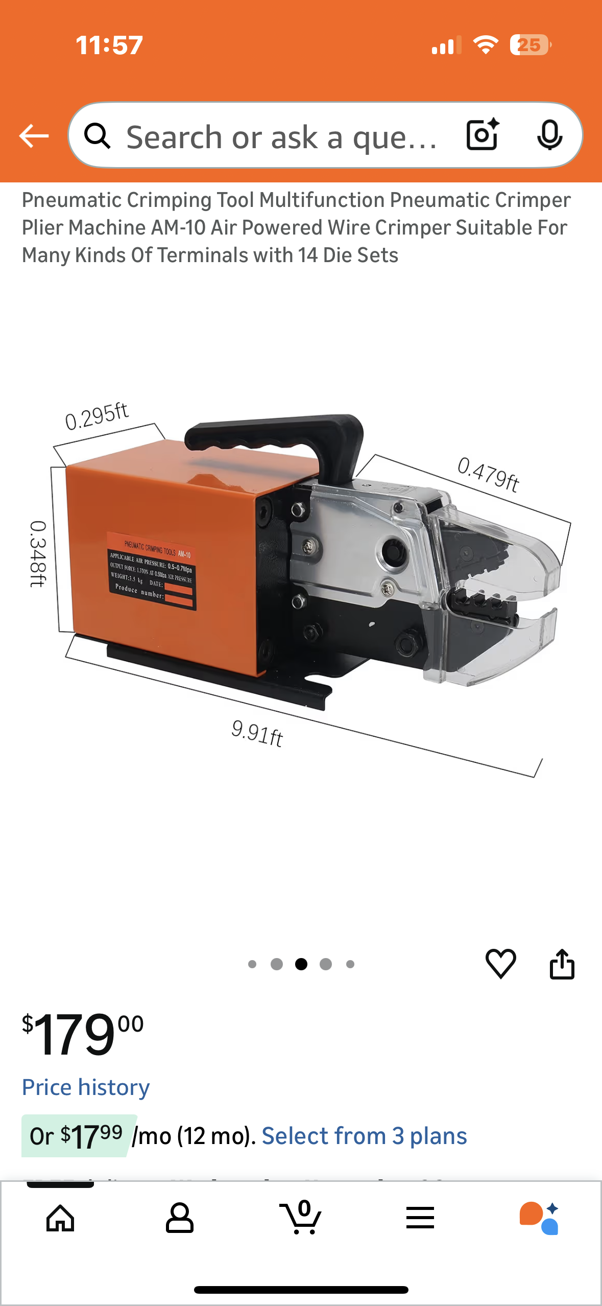 Pneumatic Crimping Tool Multifunction Pneumatic Crimper Plier Machine AM-10 Air Powered Wire Crimper Suitable For Many Kinds Of Terminals with 14 Die Sets (G932)