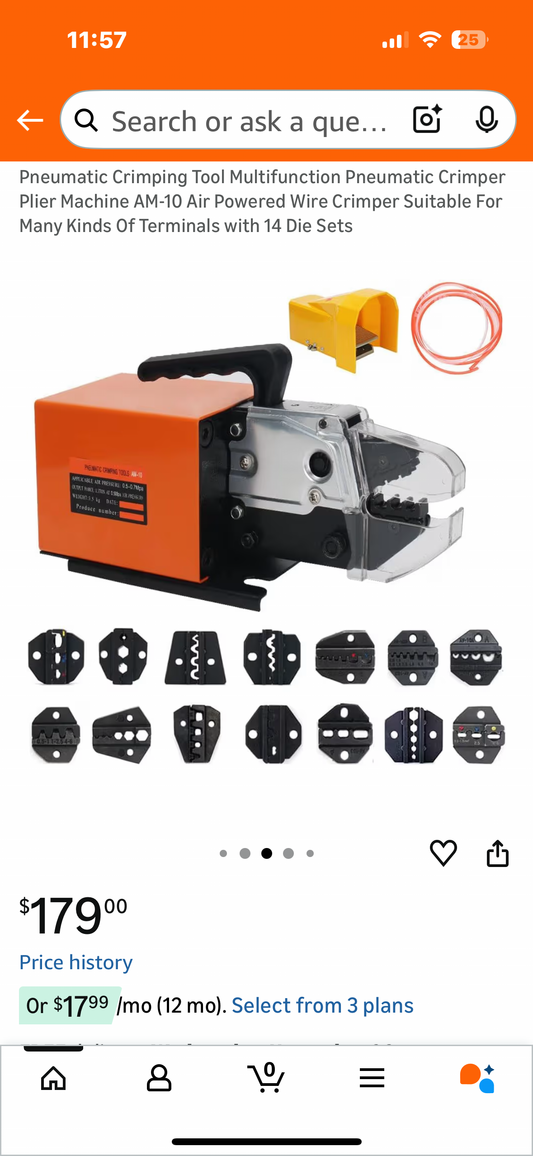 Pneumatic Crimping Tool Multifunction Pneumatic Crimper Plier Machine AM-10 Air Powered Wire Crimper Suitable For Many Kinds Of Terminals with 14 Die Sets (G932)