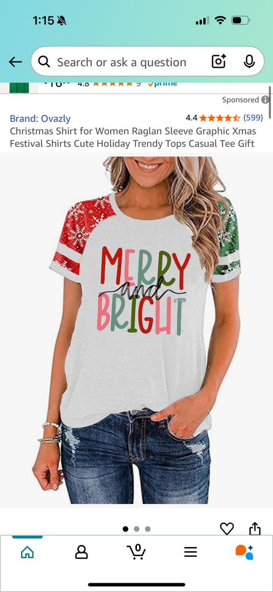 Merry and Bright Tee (Size X-Large)