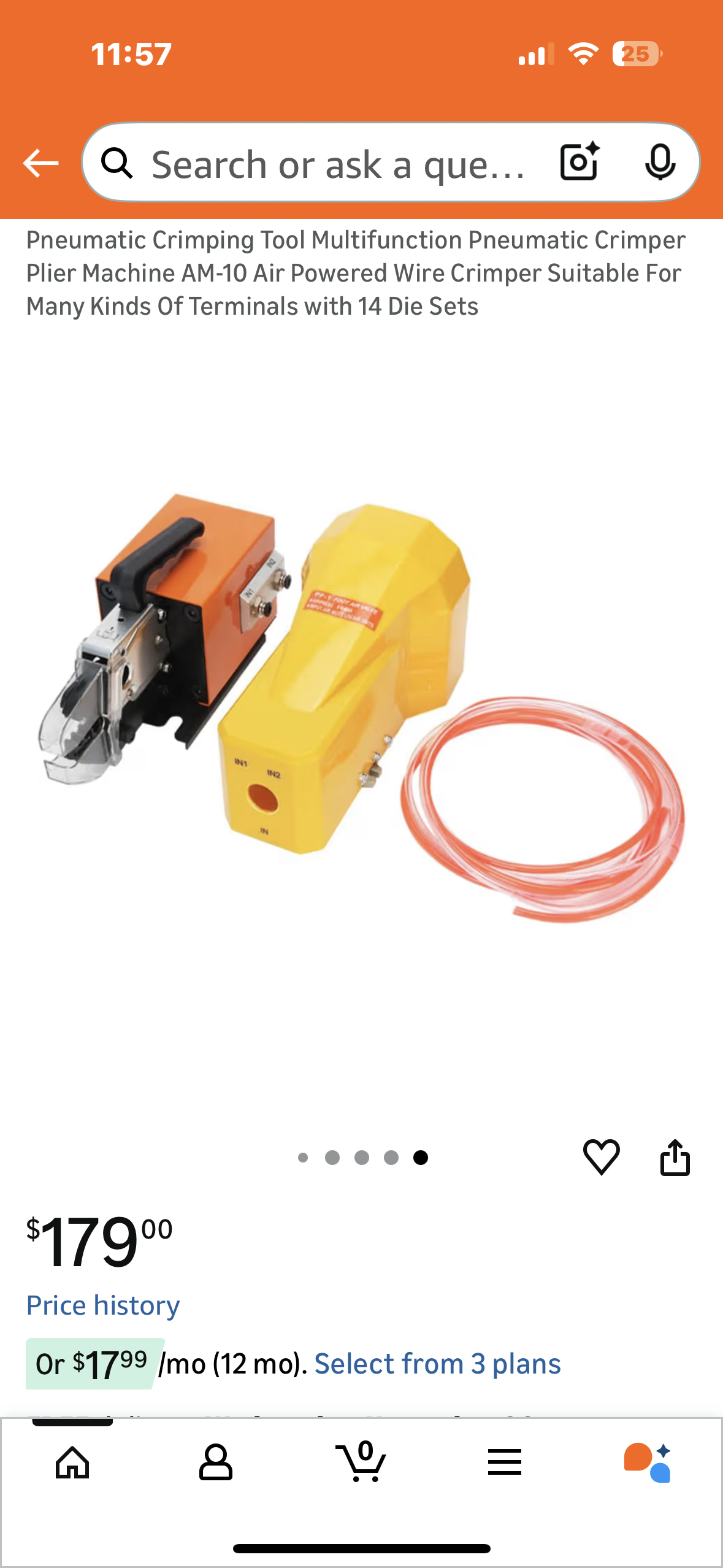 Pneumatic Crimping Tool Multifunction Pneumatic Crimper Plier Machine AM-10 Air Powered Wire Crimper Suitable For Many Kinds Of Terminals with 14 Die Sets (G932)