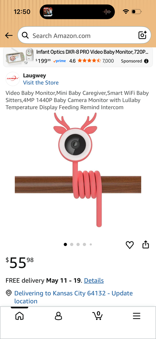 Video Baby Monitor,Mini Baby Caregiver,Smart WiFi Baby Sitters,4MP 1440P Baby Camera Monitor with Lullaby Temperature Display Feeding Remind Intercom
