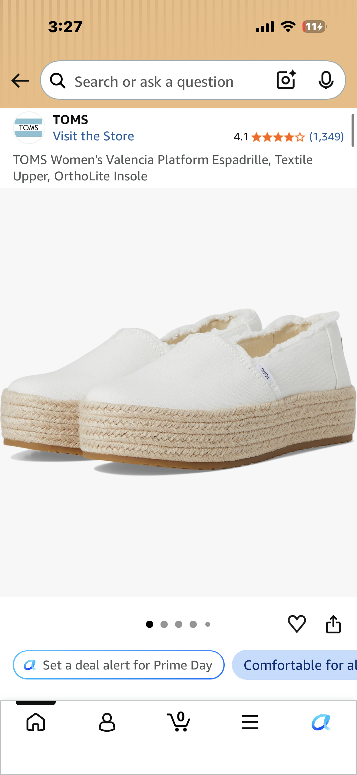 TOMS Women's Valencia Platform Espadrille, Textile Upper, OrthoLite Insole (Size (W)10)