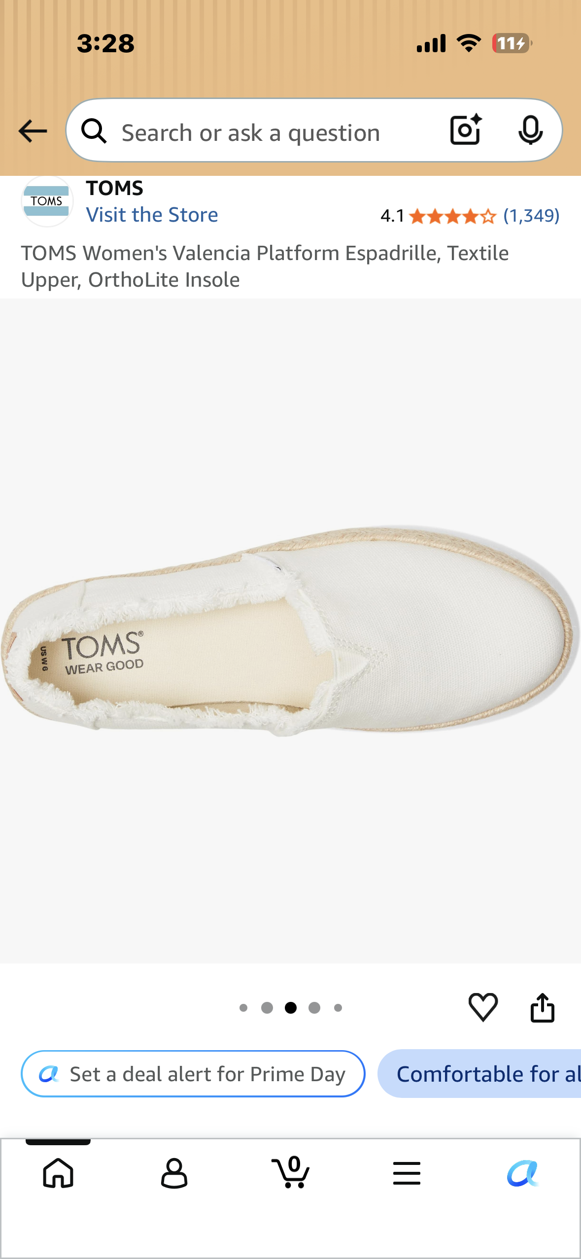 TOMS Women's Valencia Platform Espadrille, Textile Upper, OrthoLite Insole (Size (W)10)
