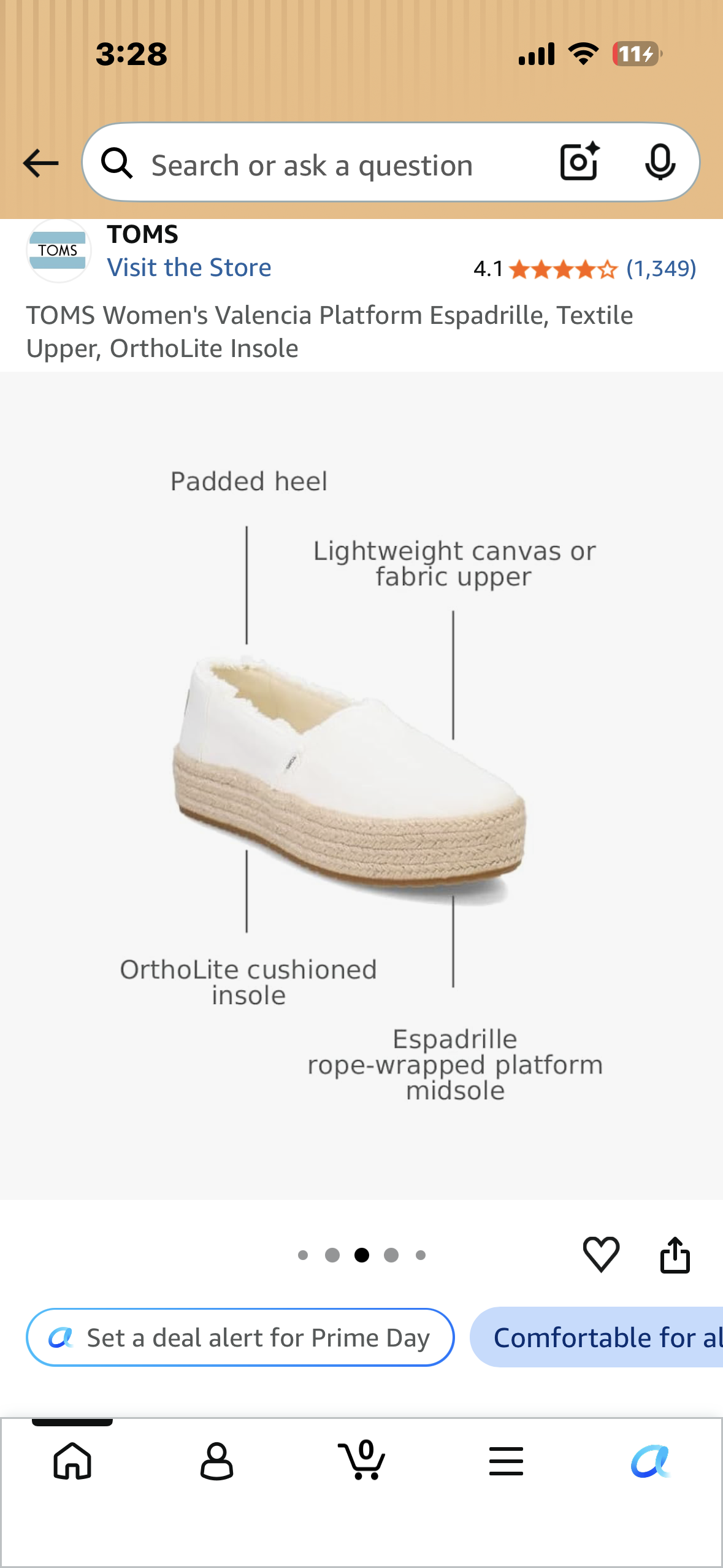 TOMS Women's Valencia Platform Espadrille, Textile Upper, OrthoLite Insole (Size (W)10)