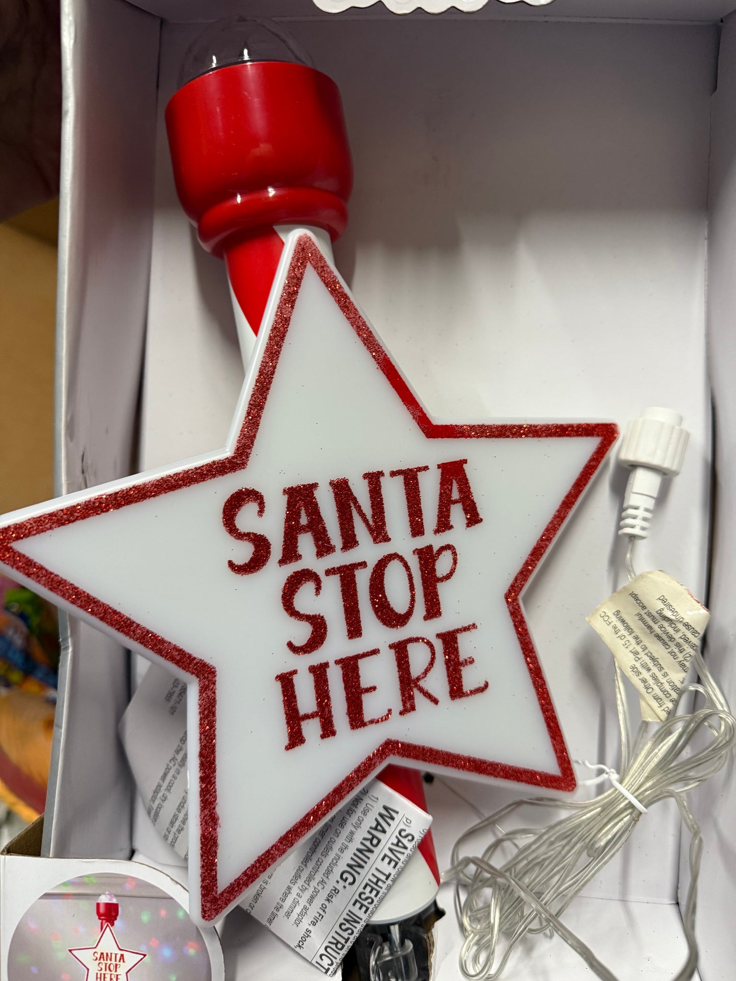 LED Lit Projection Tree Topper