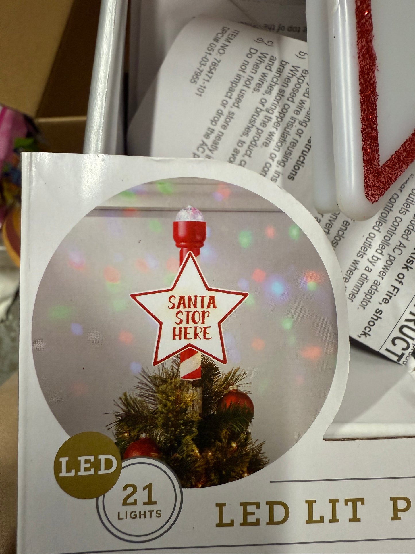LED Lit Projection Tree Topper
