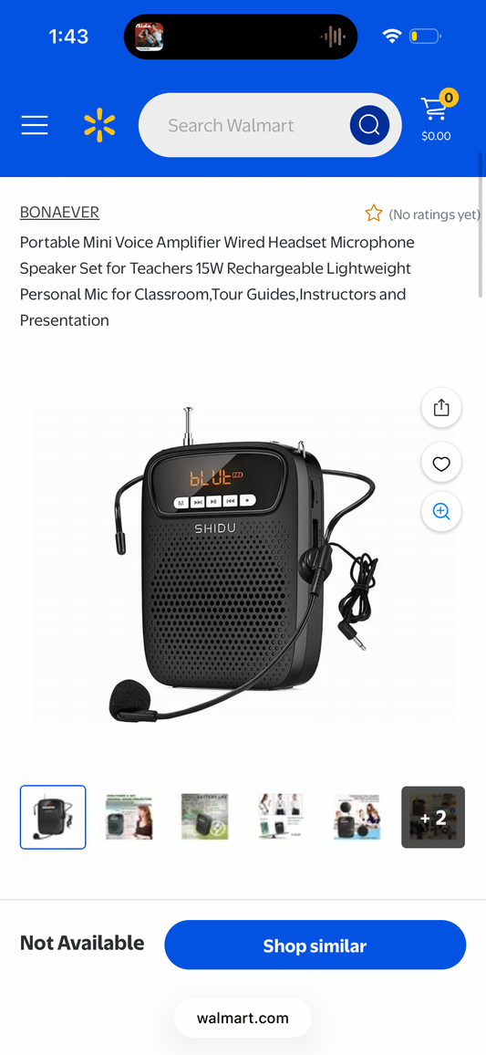Portable Mini Voice Amplifier Wired Headset Microphone Speaker Set for Teachers 15W Rechargeable Lightweight Personal Mic for Classroom,Tour Guides,Instructors and Presentation