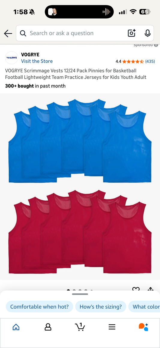 Free VOGRYE Scrimmage Vests 12 Pack Pinnies for Basketball Football Lightweight Team Practice Jerseys for Kids Youth Adult (Kids Small)