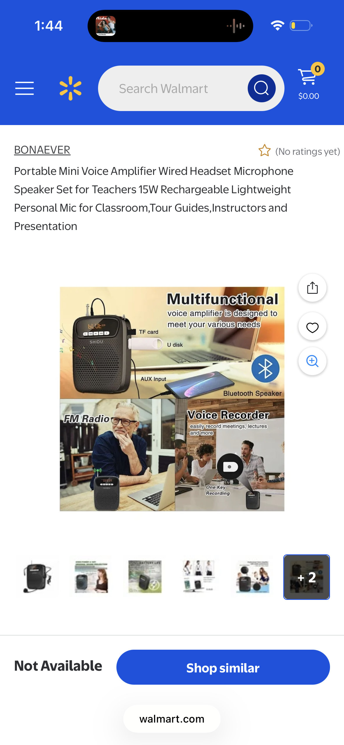 Portable Mini Voice Amplifier Wired Headset Microphone Speaker Set for Teachers 15W Rechargeable Lightweight Personal Mic for Classroom,Tour Guides,Instructors and Presentation