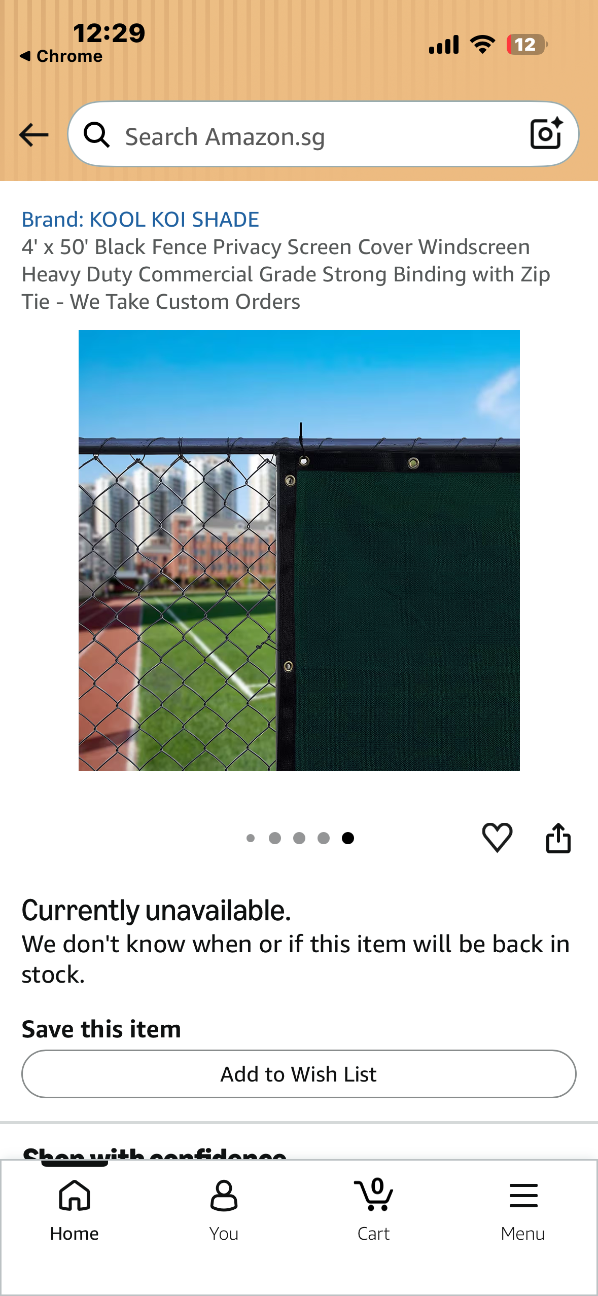 4' x 50' Black Privacy Screen Fence, Windscreen, Heavy Duty Commercial Grade with Zip Ties