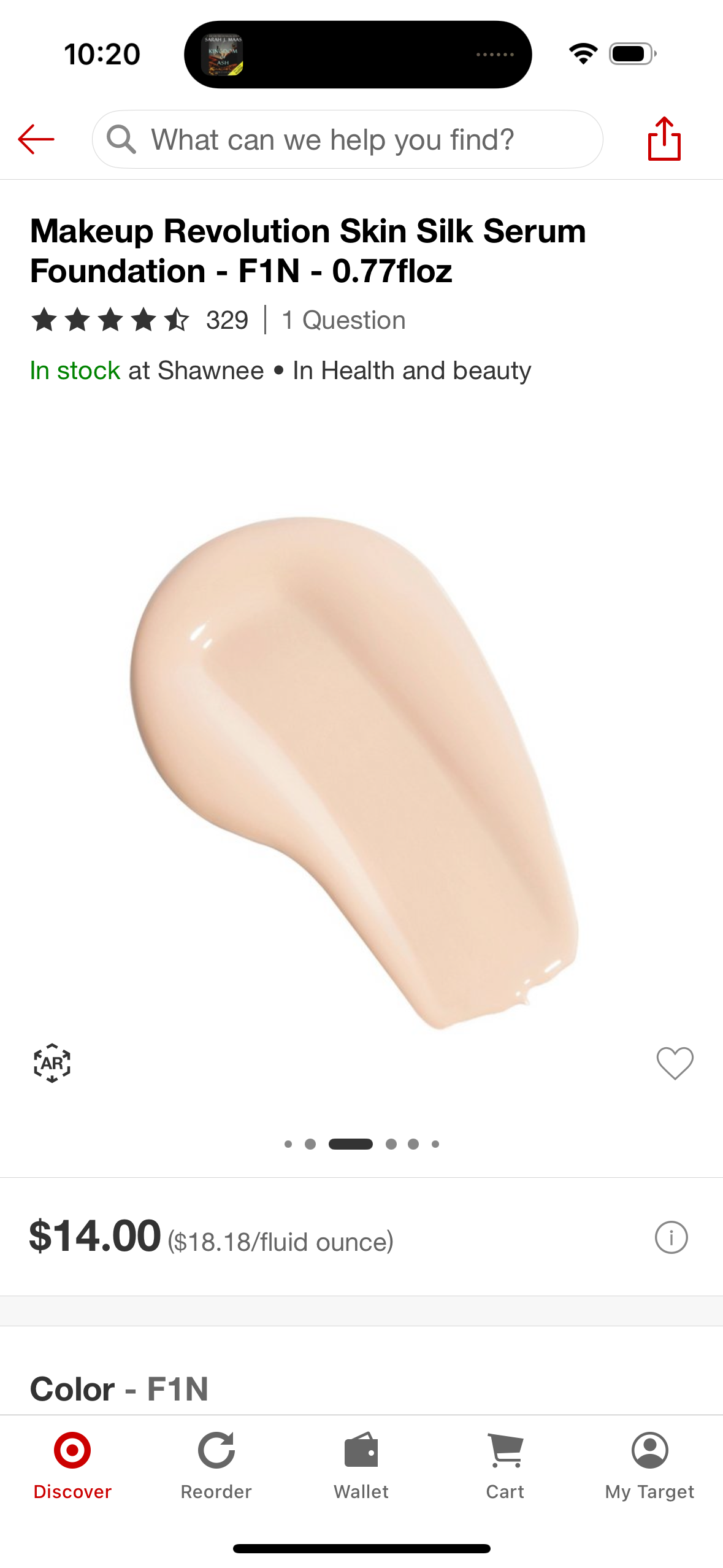 Makeup Revolution Skin Silk Serum Foundation - F1N - 0.77floz