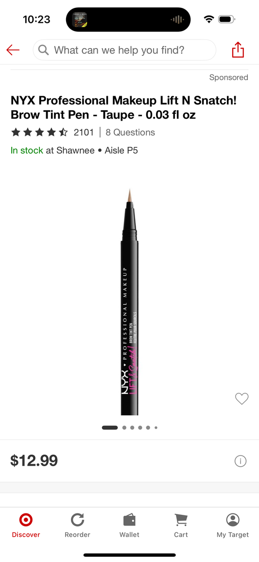 NYX Professional Makeup Lift N Snatch! Brow Tint Pen - Taupe - 0.03 fl oz