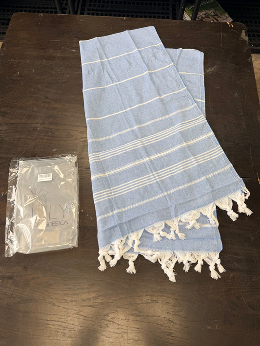 Turkish Bath Towel Blue Stripe