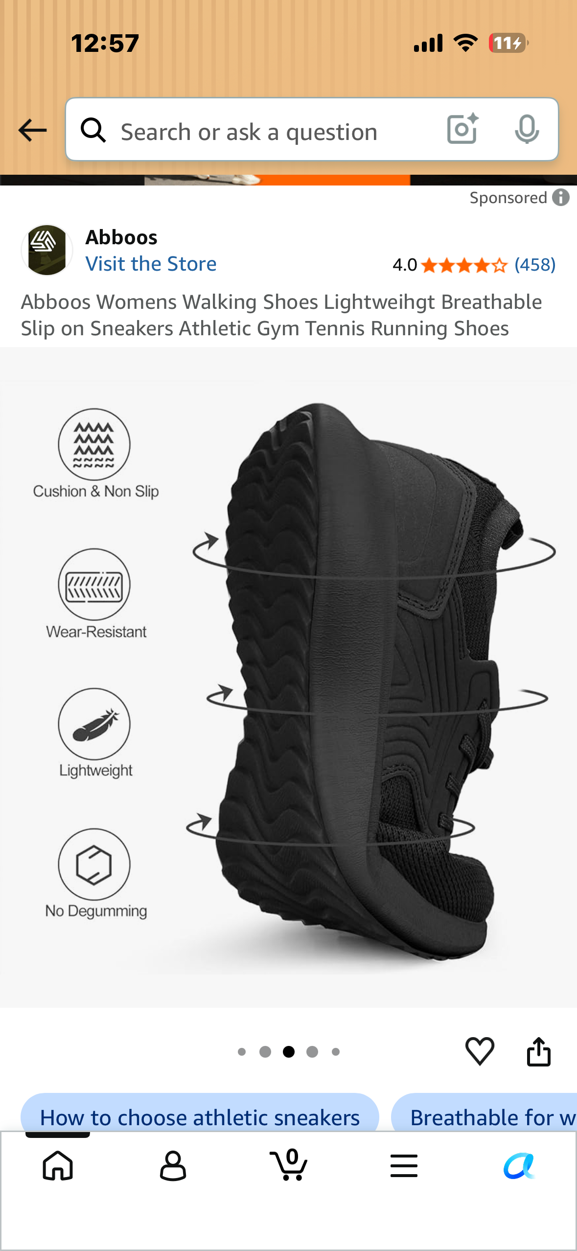 Abboos Womens Walking Shoes, Lightweight, Breathable Slip on Sneakers (Size W(8))