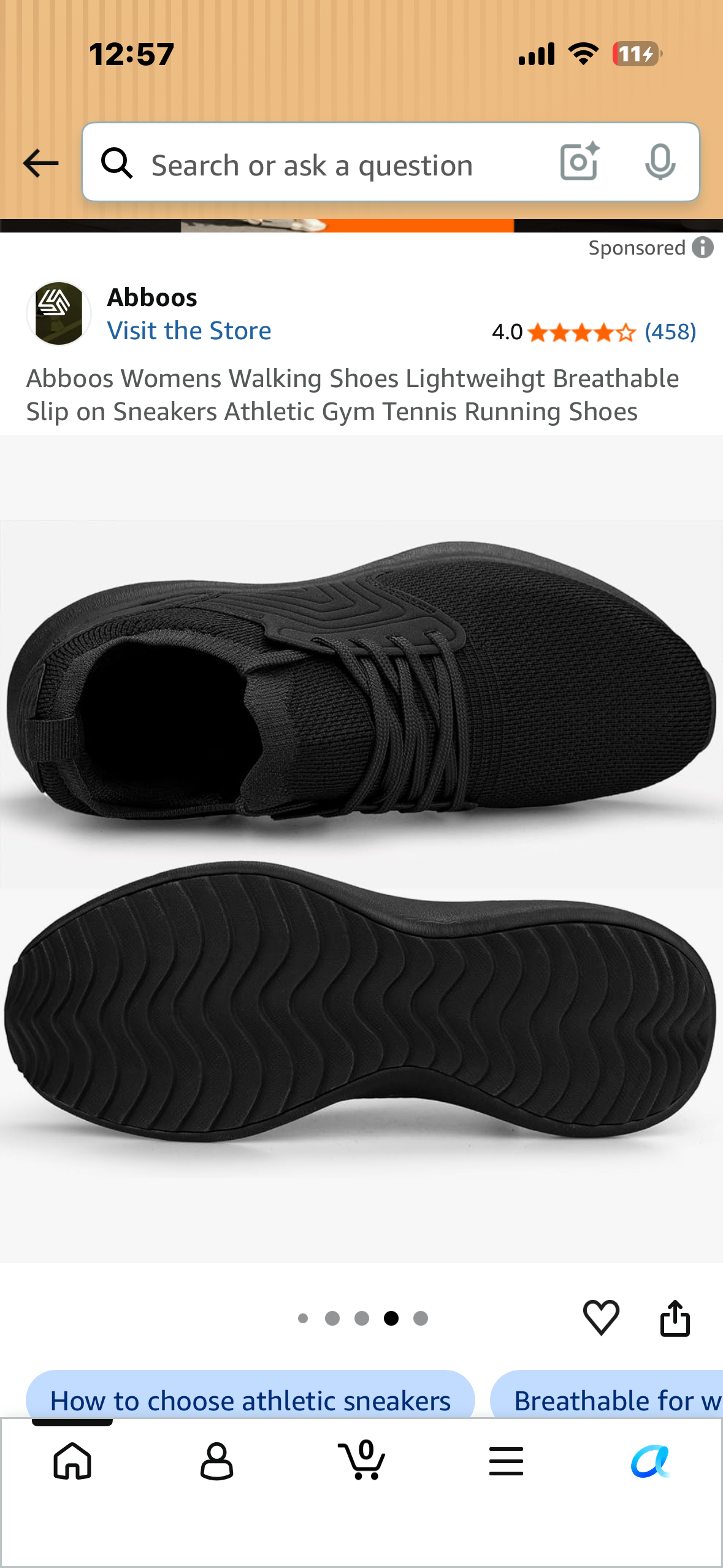 Abboos Womens Walking Shoes, Lightweight, Breathable Slip on Sneakers (Size W(8))